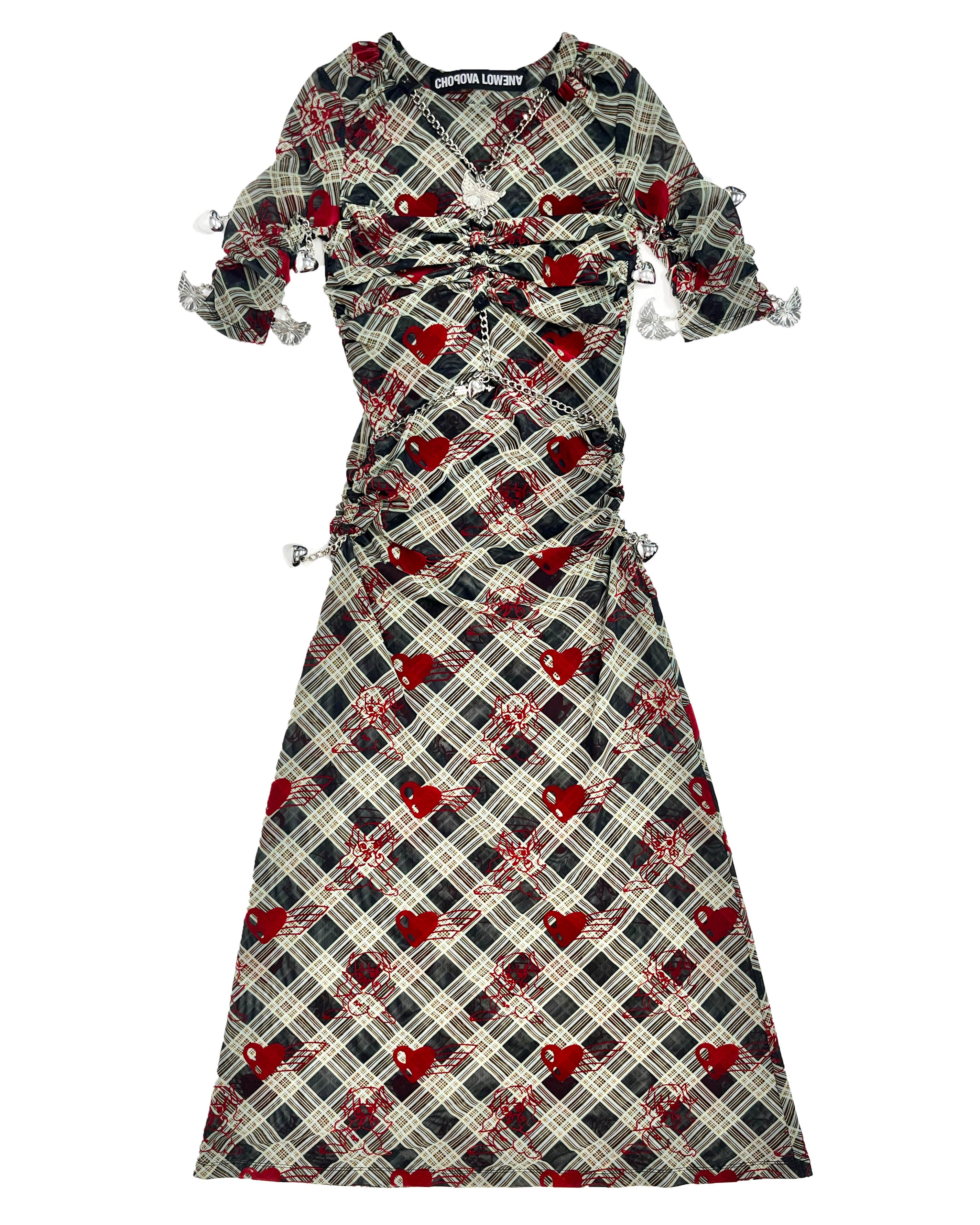 Sonicscape Bunny Argyle Mesh Dress