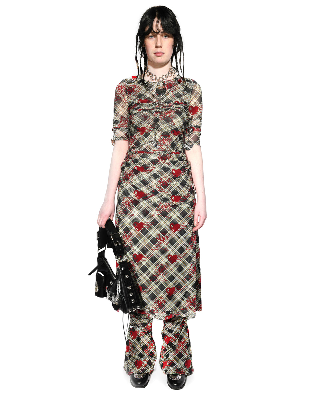 Sonicscape Bunny Argyle Mesh Dress