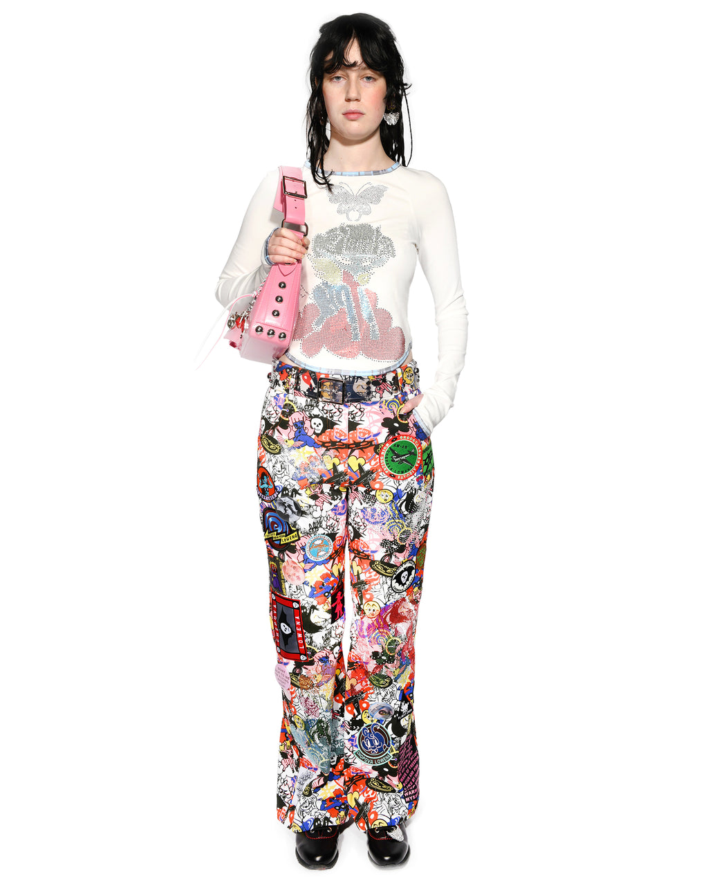 Crystal Cloud Fitted Jersey Top