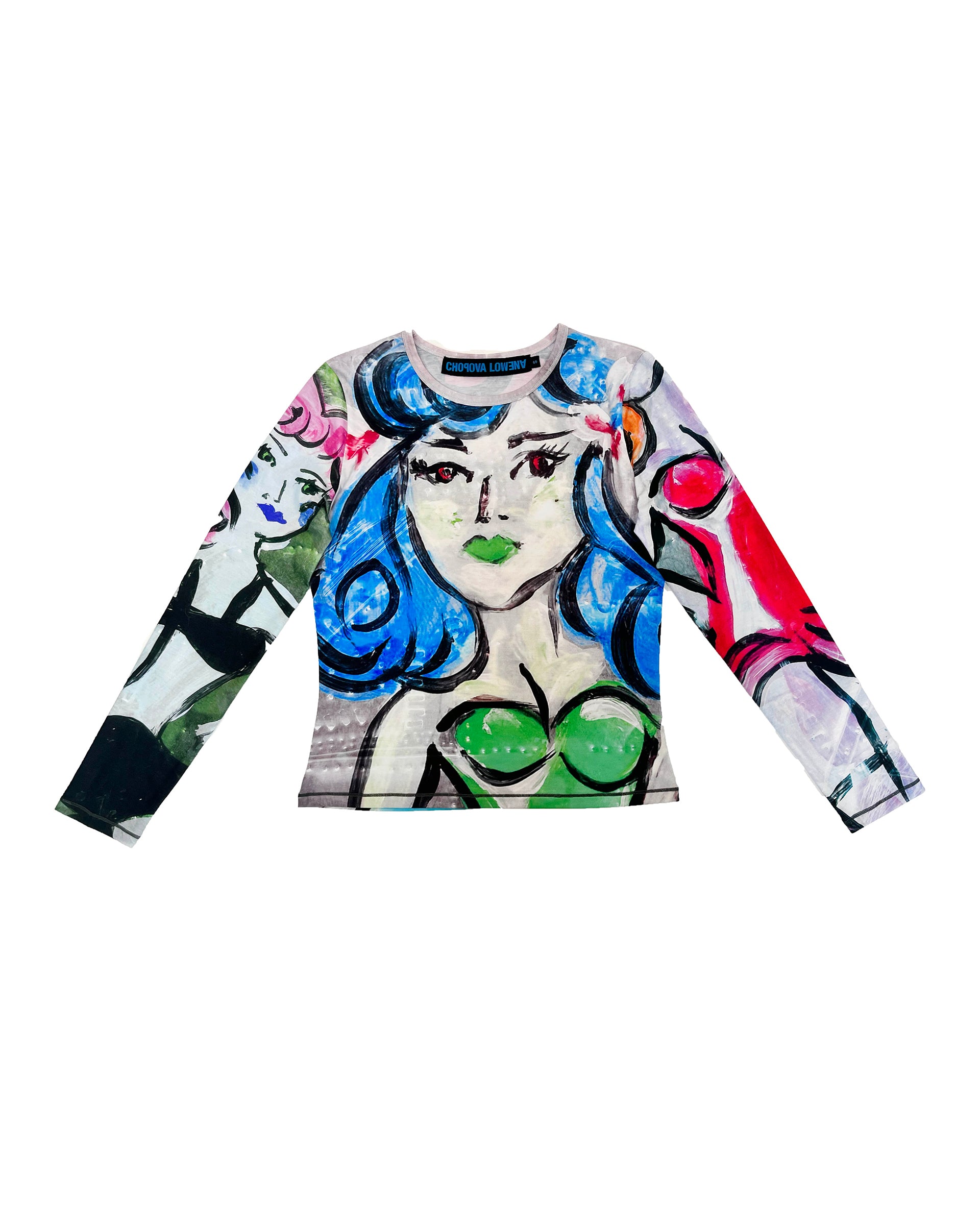 Painted Pin Up Fitted Jersey Top