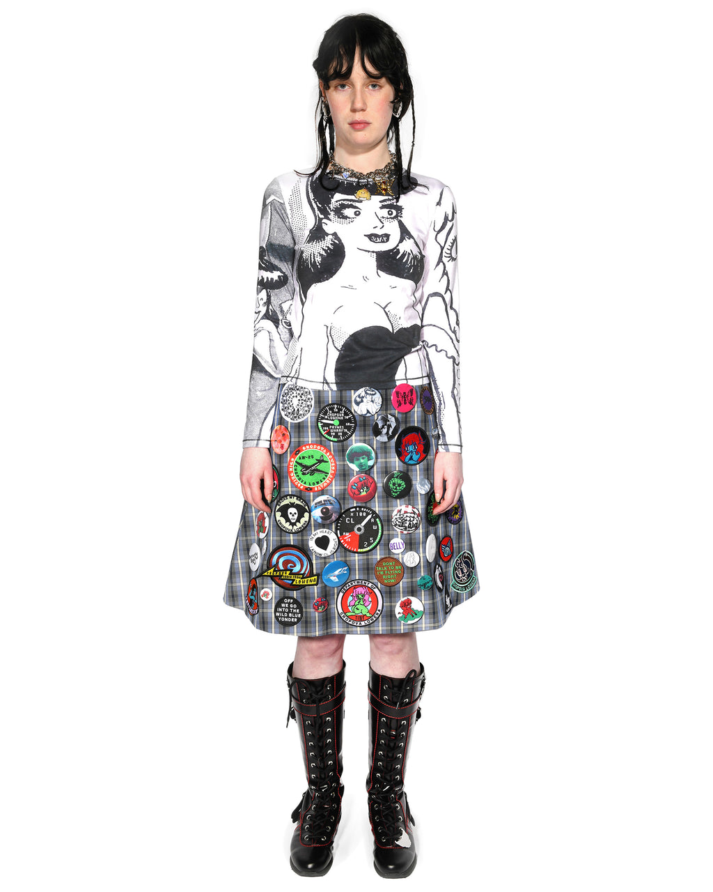 Newsprint Fitted Jersey Top