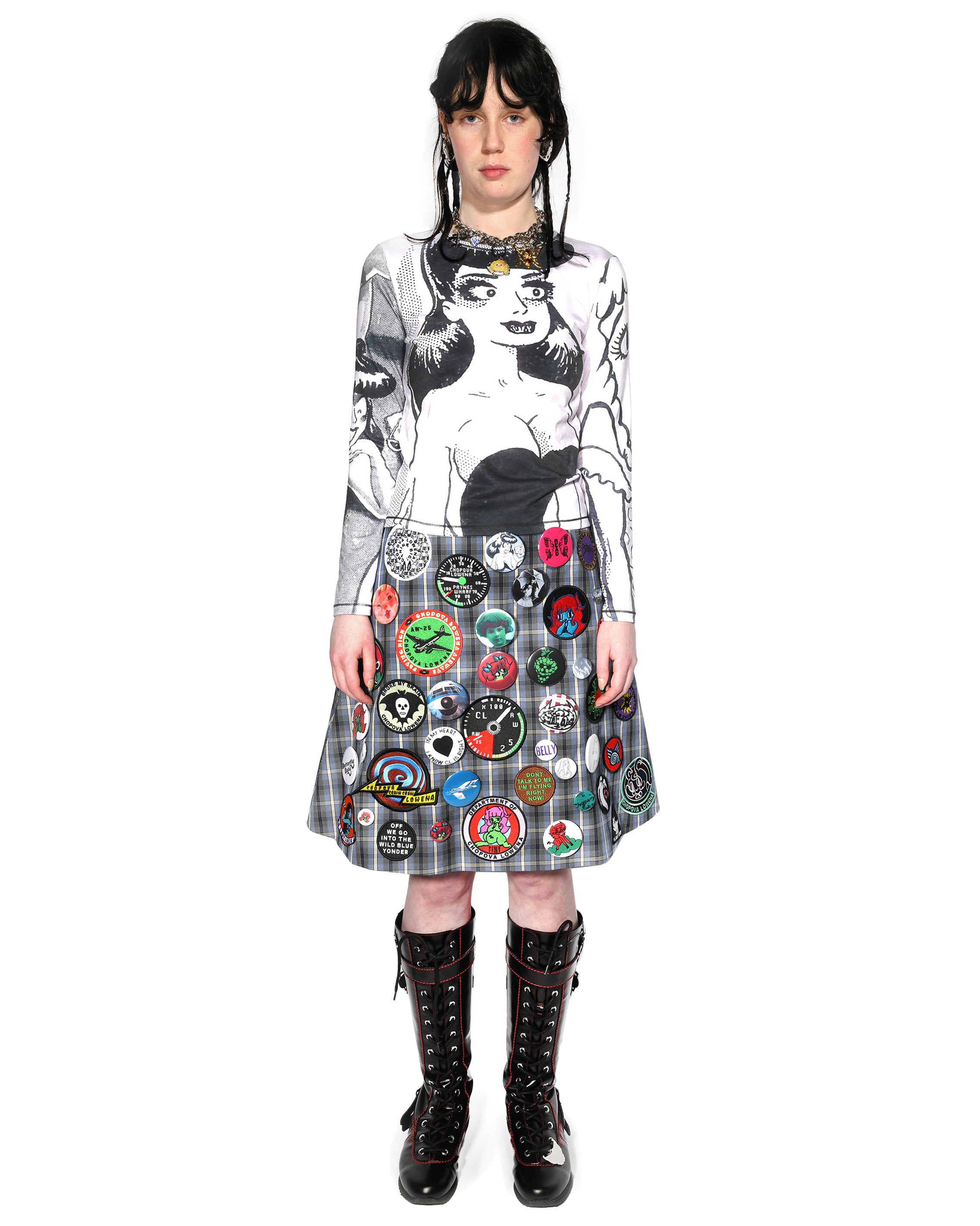 Newsprint Fitted Jersey Top