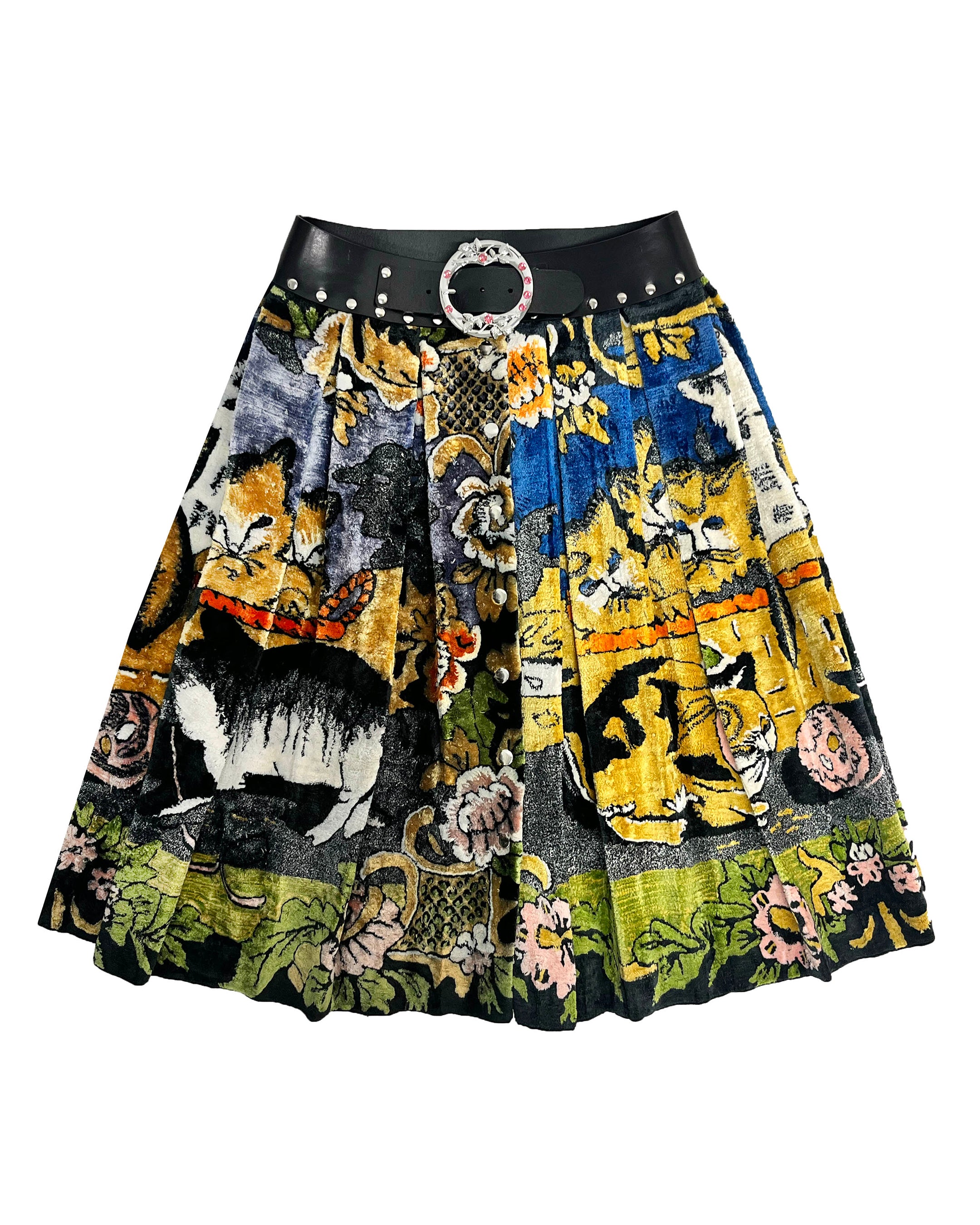 Velvet Cat Folkloric Knee Skirt