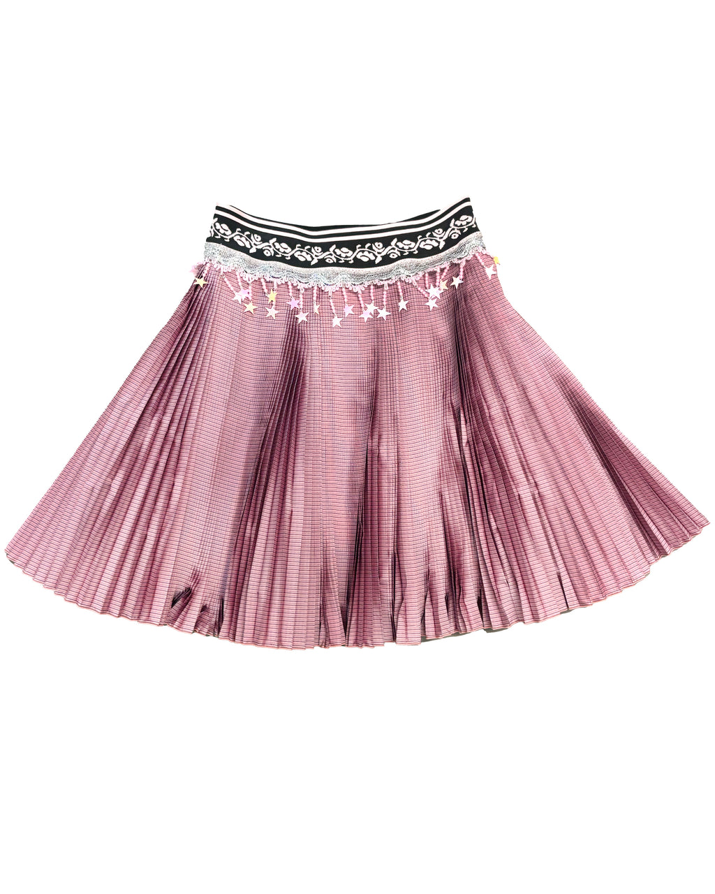Stacey Pink Knitted Pleated Knee Skirt