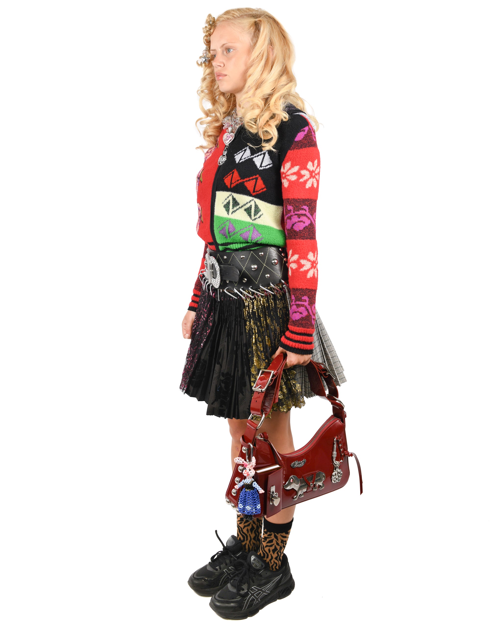 Kora Patchwork Mini Carabiner Skirt