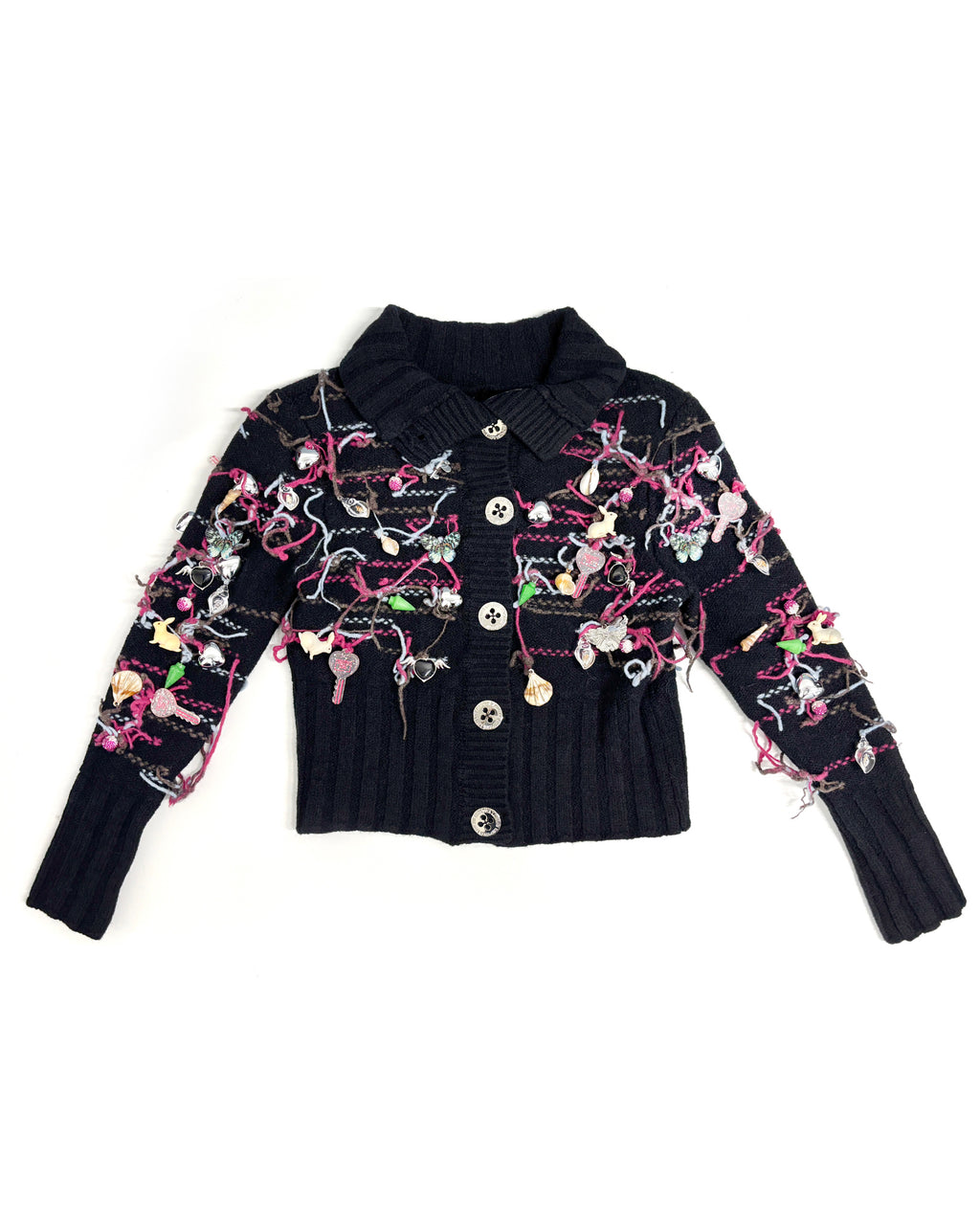 Black Washed Up Cardigan