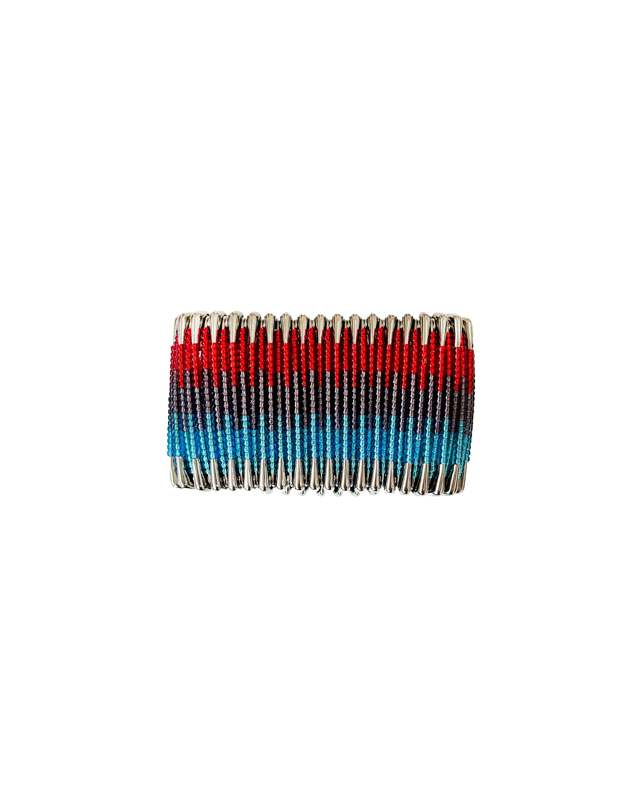 Red and Blue Safety Pin Bracelet
