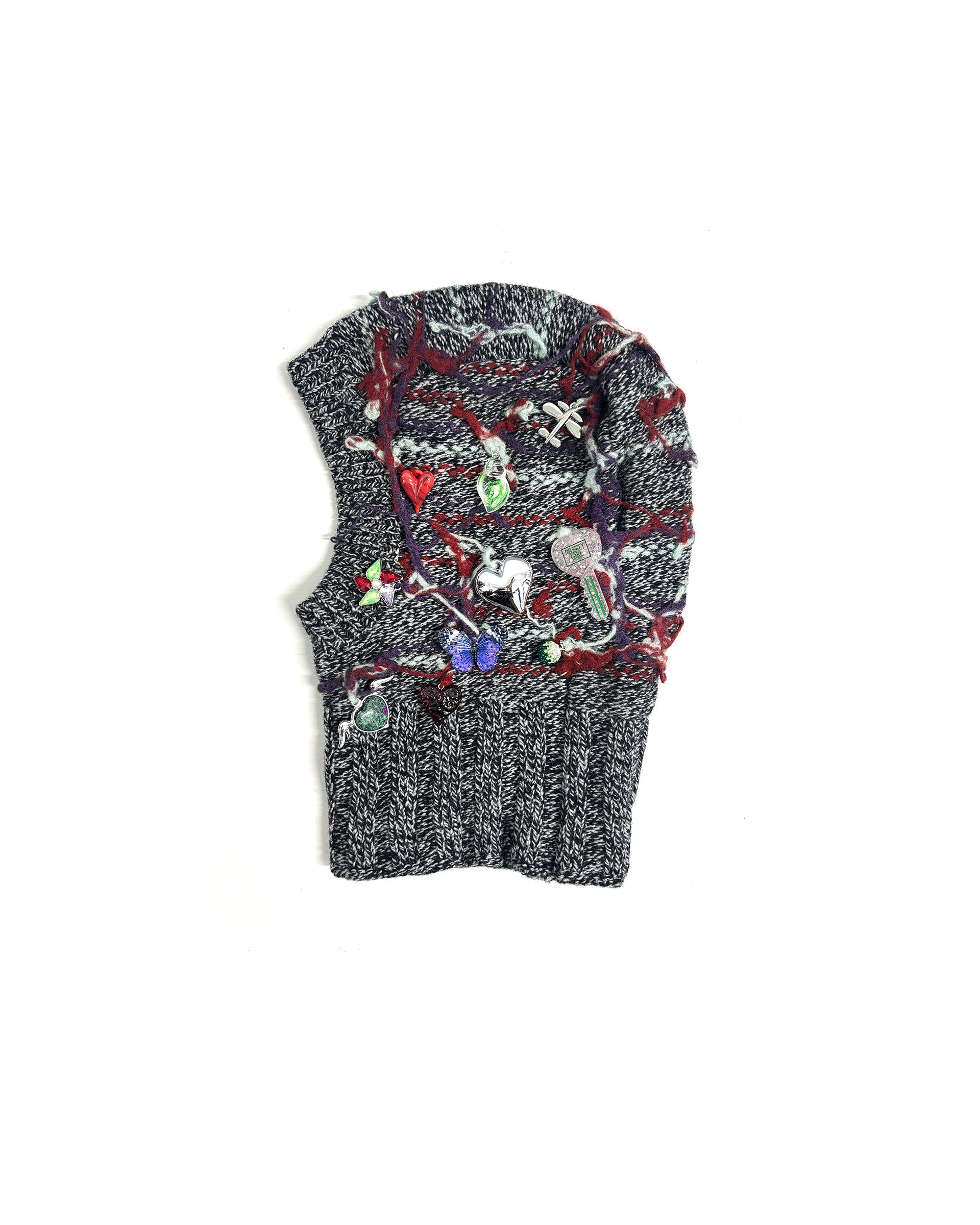 Melange Grey Washed Up Balaclava