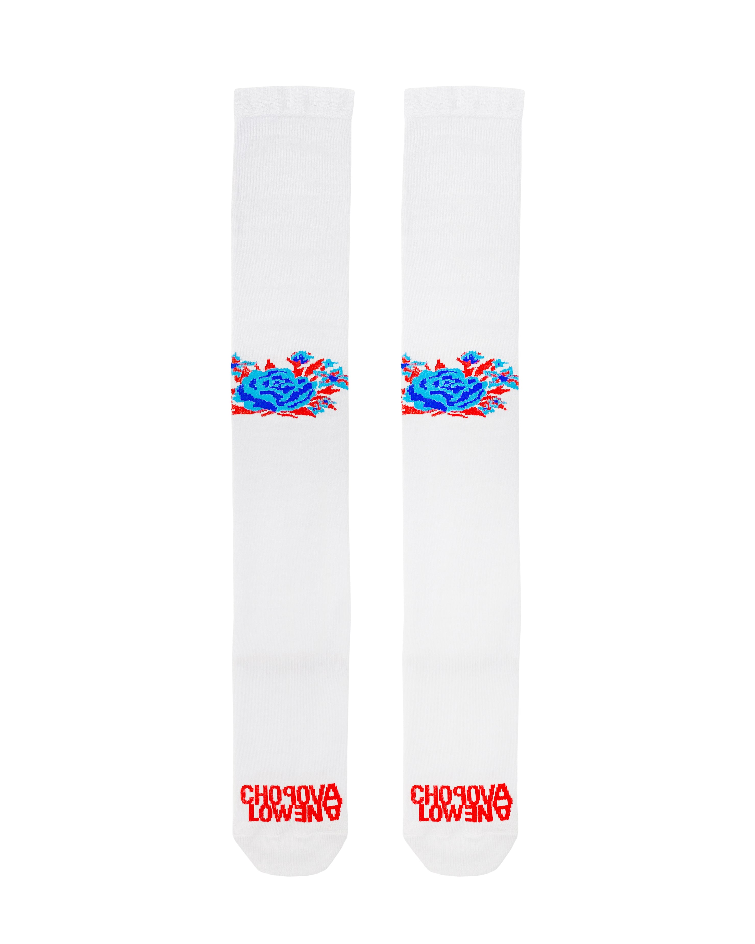 White Bouquet Super Long Socks