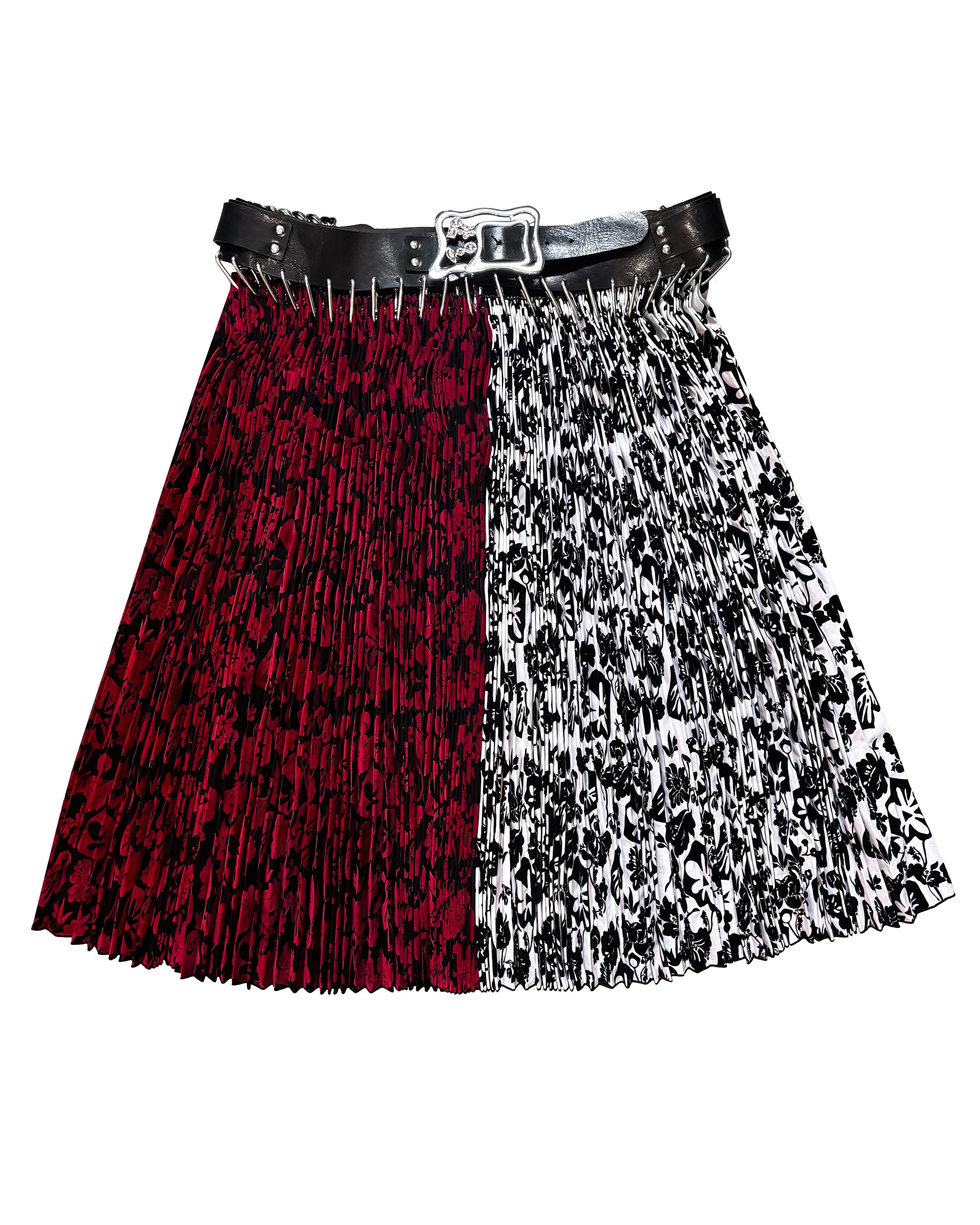 Exclusive Adjustable Belt Clam Midi Carabiner Skirt
