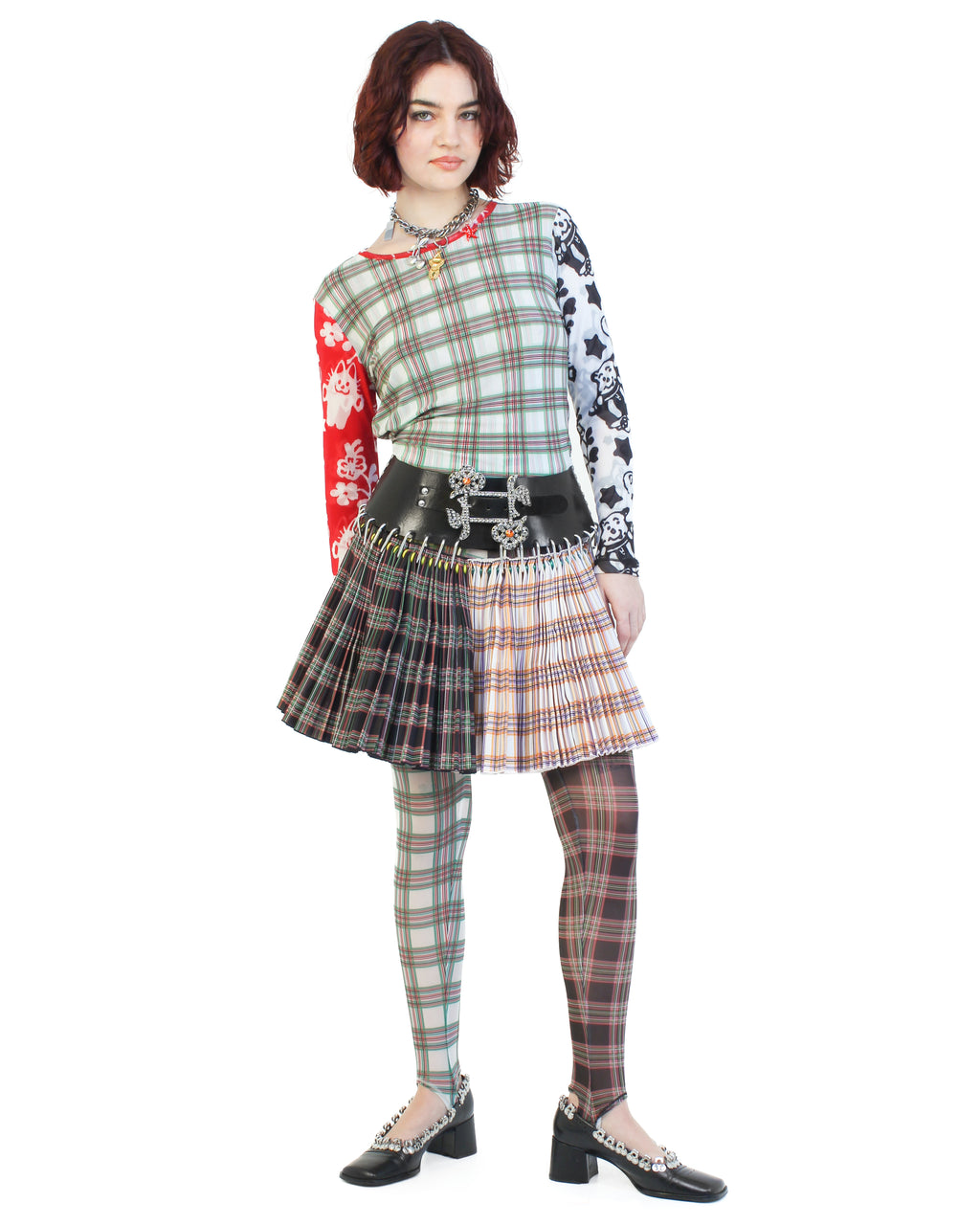 Plaid Palooza Fitted Mesh Top