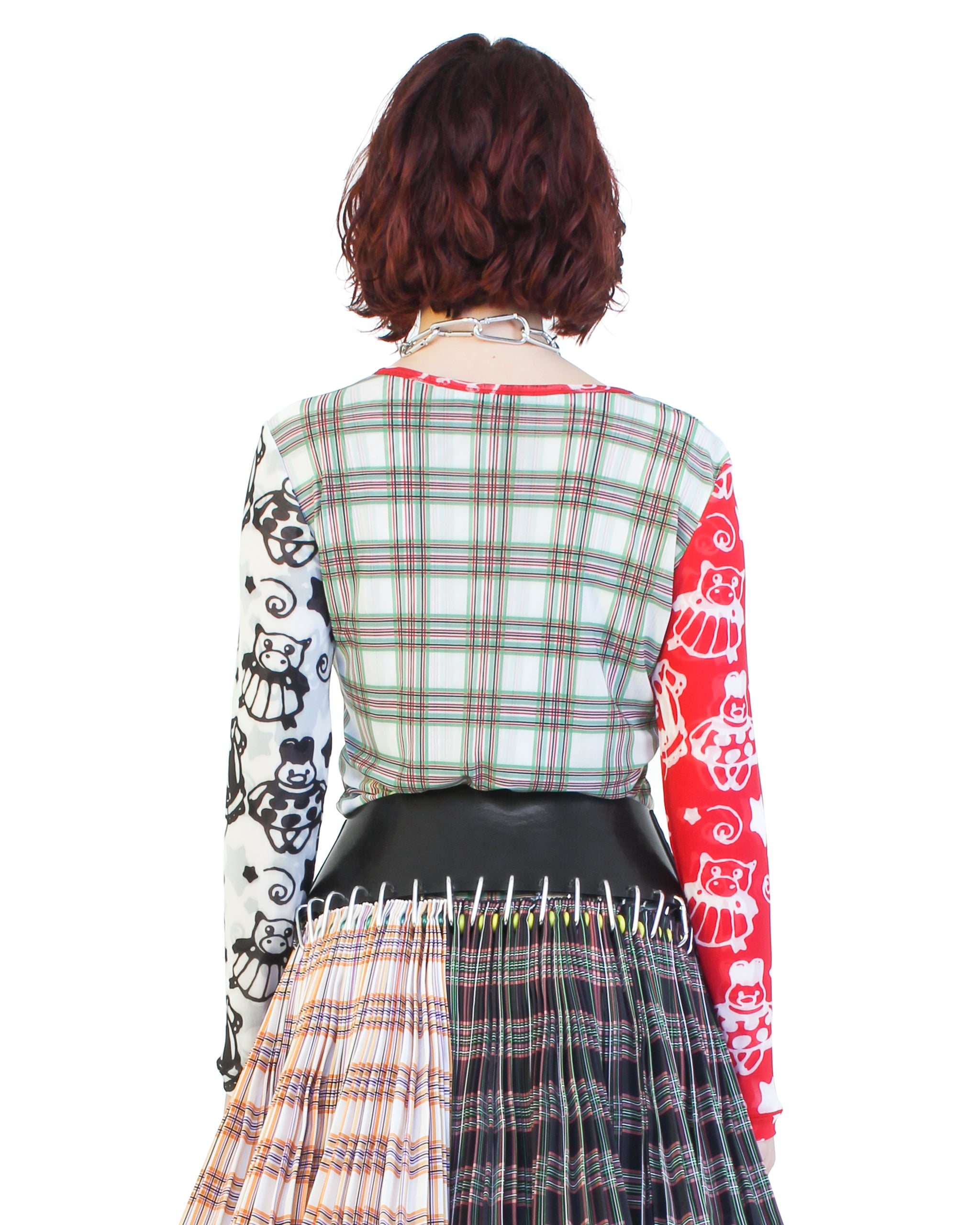 Plaid Palooza Fitted Mesh Top