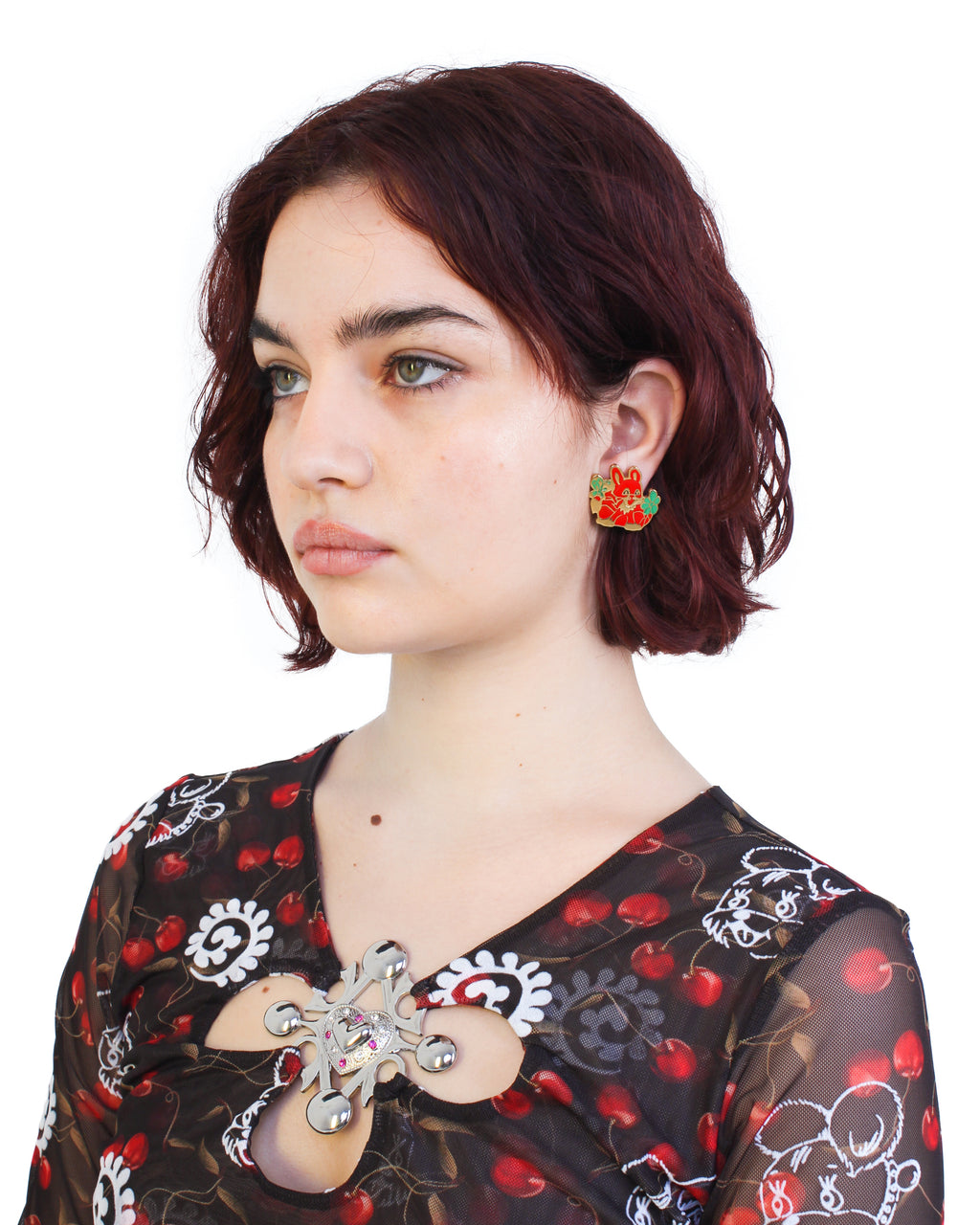 Enamel Bunny Earrings