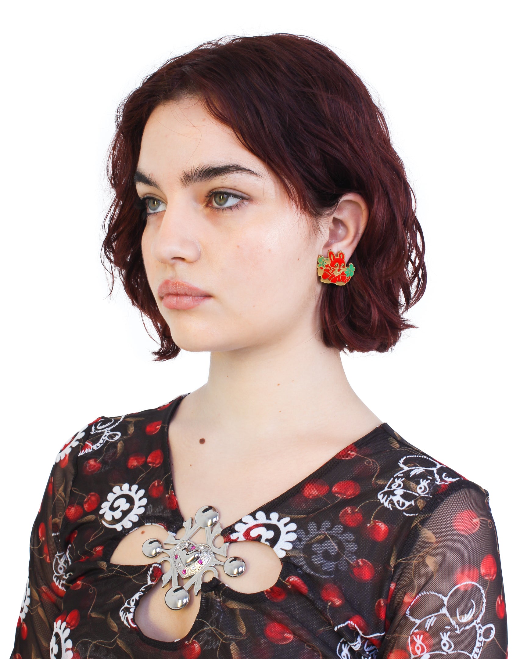 Enamel Bunny Earrings