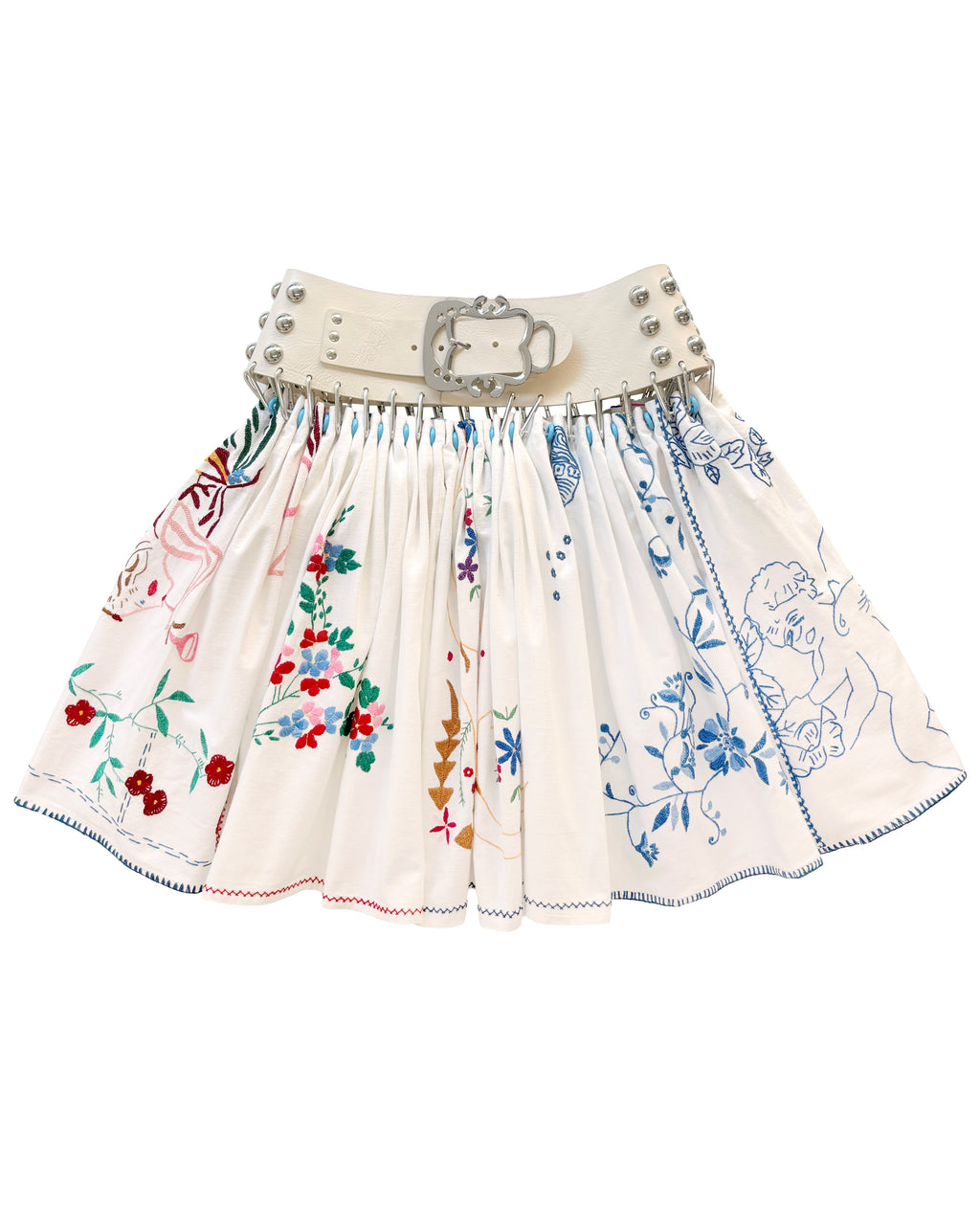 Exclusive Drawing Folkloric Knee Carabiner Skirt