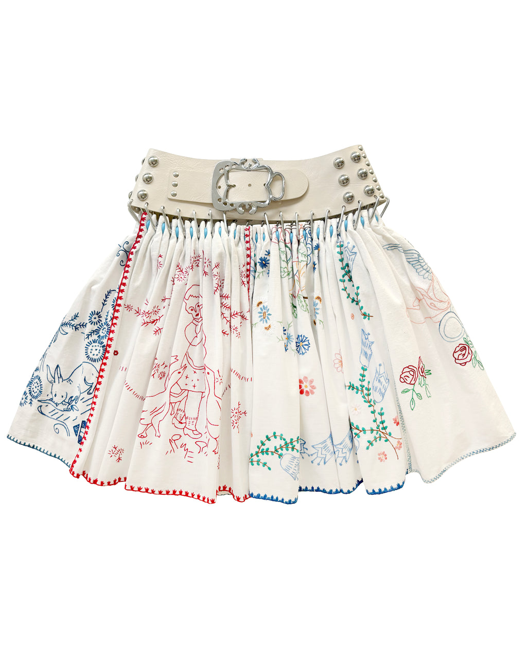 Exclusive Drawing Folkloric Knee Carabiner Skirt