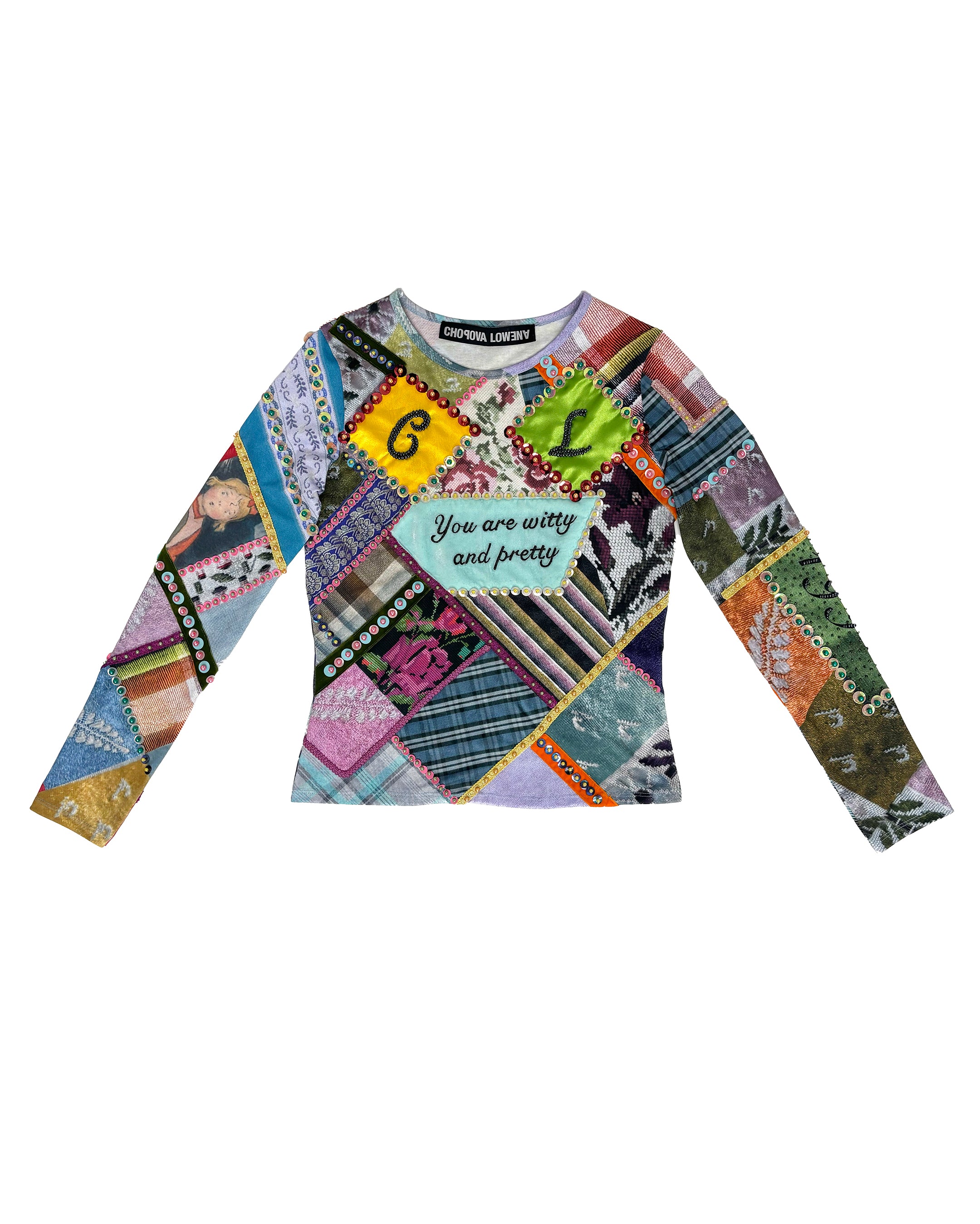 Witty Beaded Jersey Top