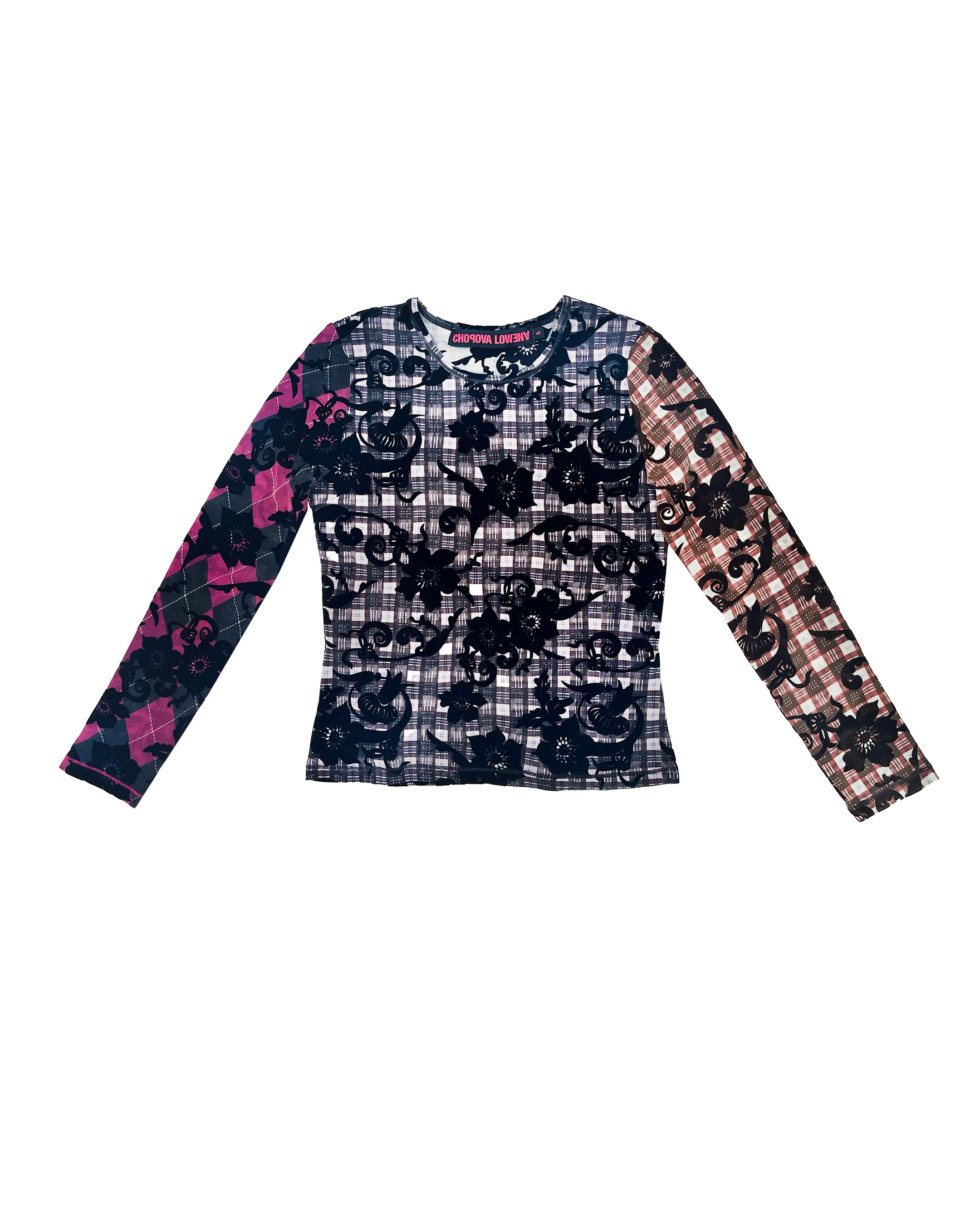 Duchess Flocked Mesh Top