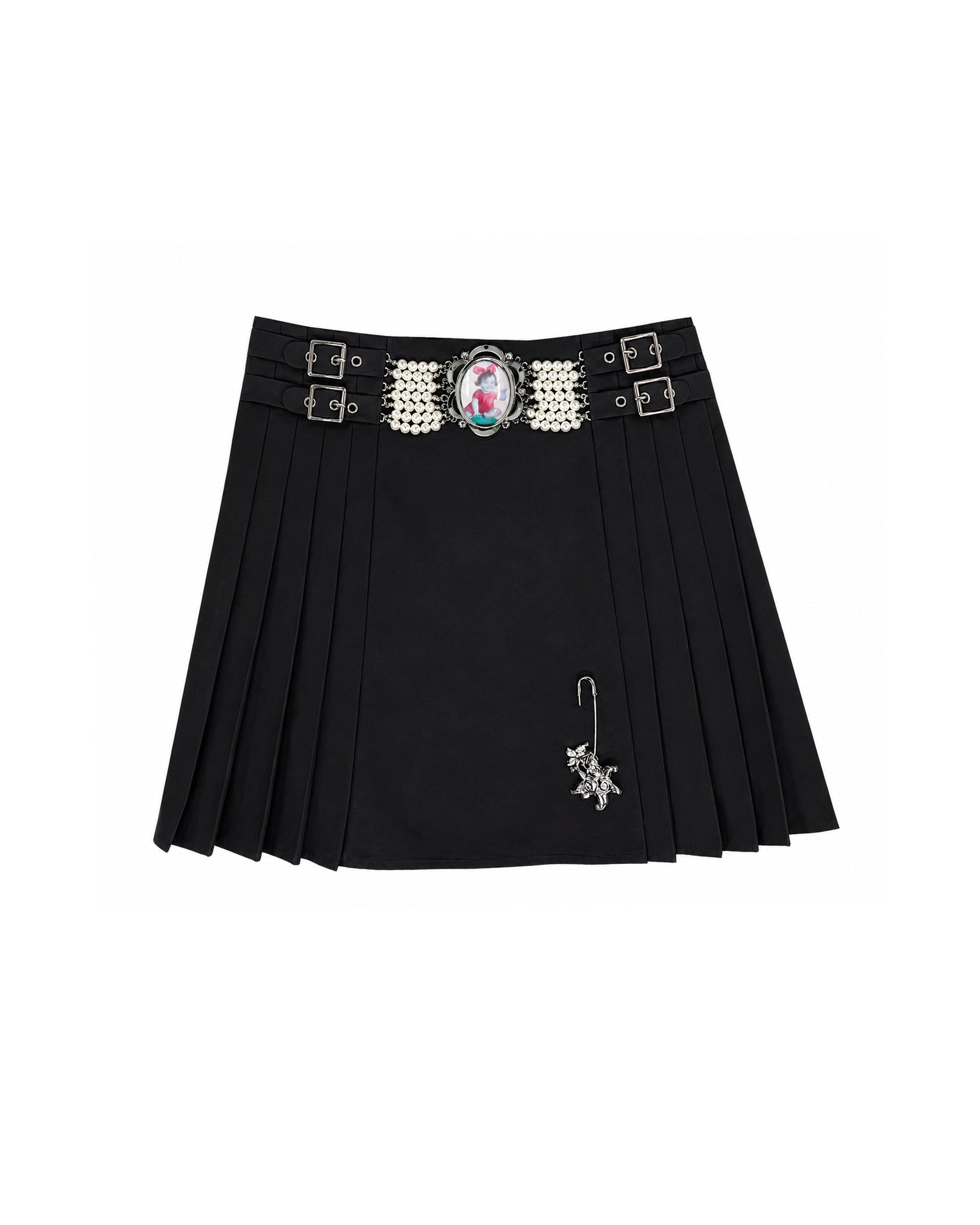 Duff Cameo Pearl Black Knee Kilt Skirt