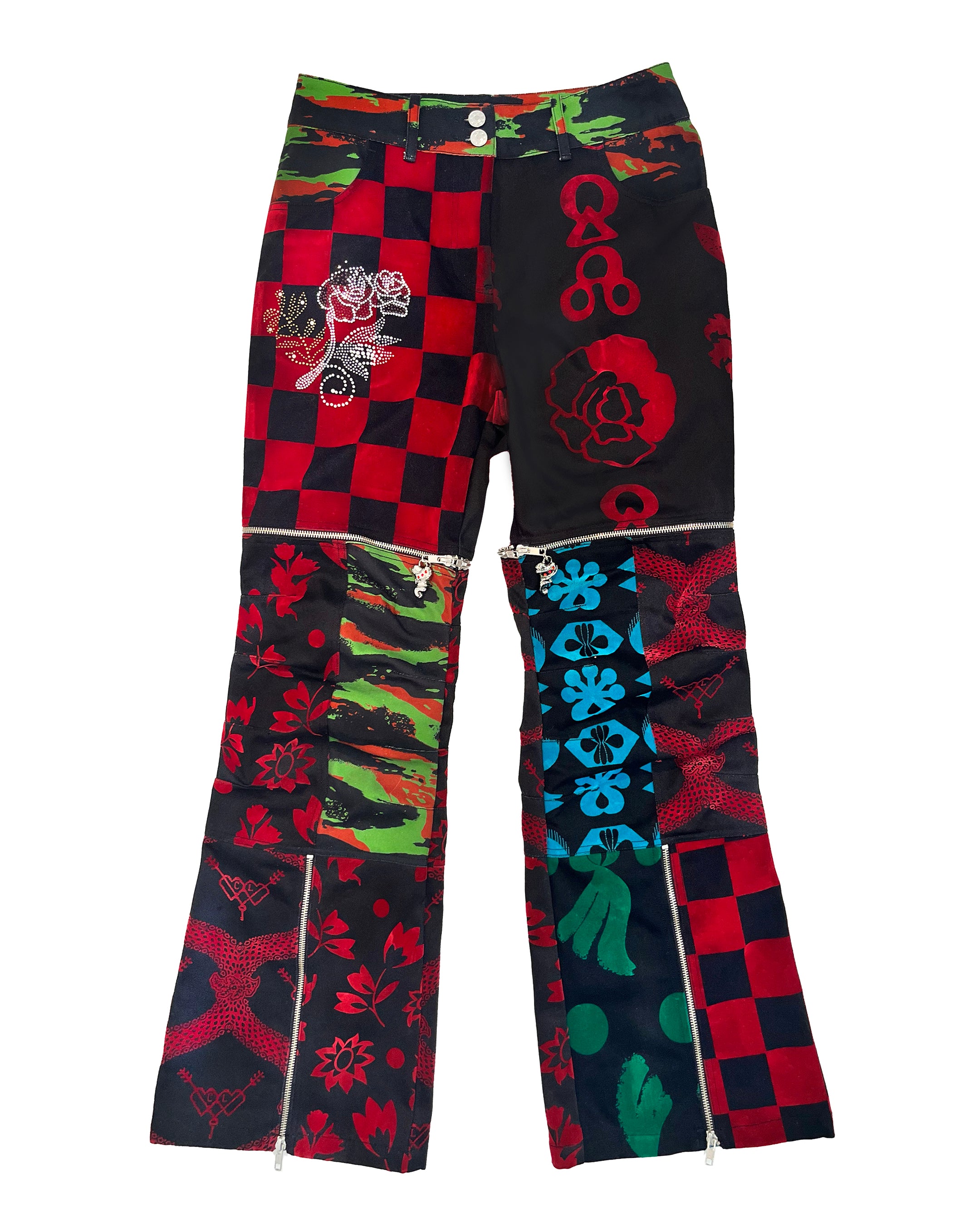 Patchwork Bevo Denim Jeans