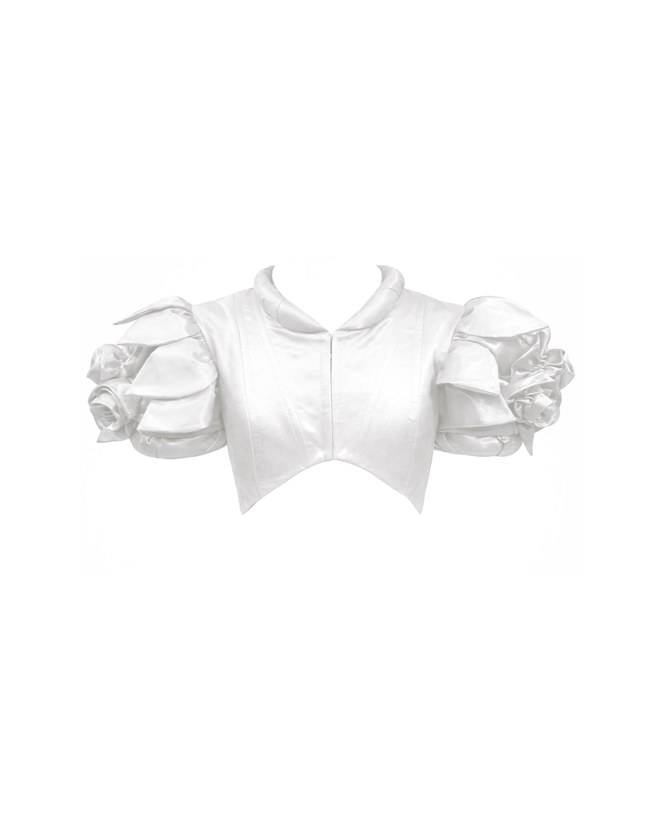 Exclusive Duff White Rose Shrug