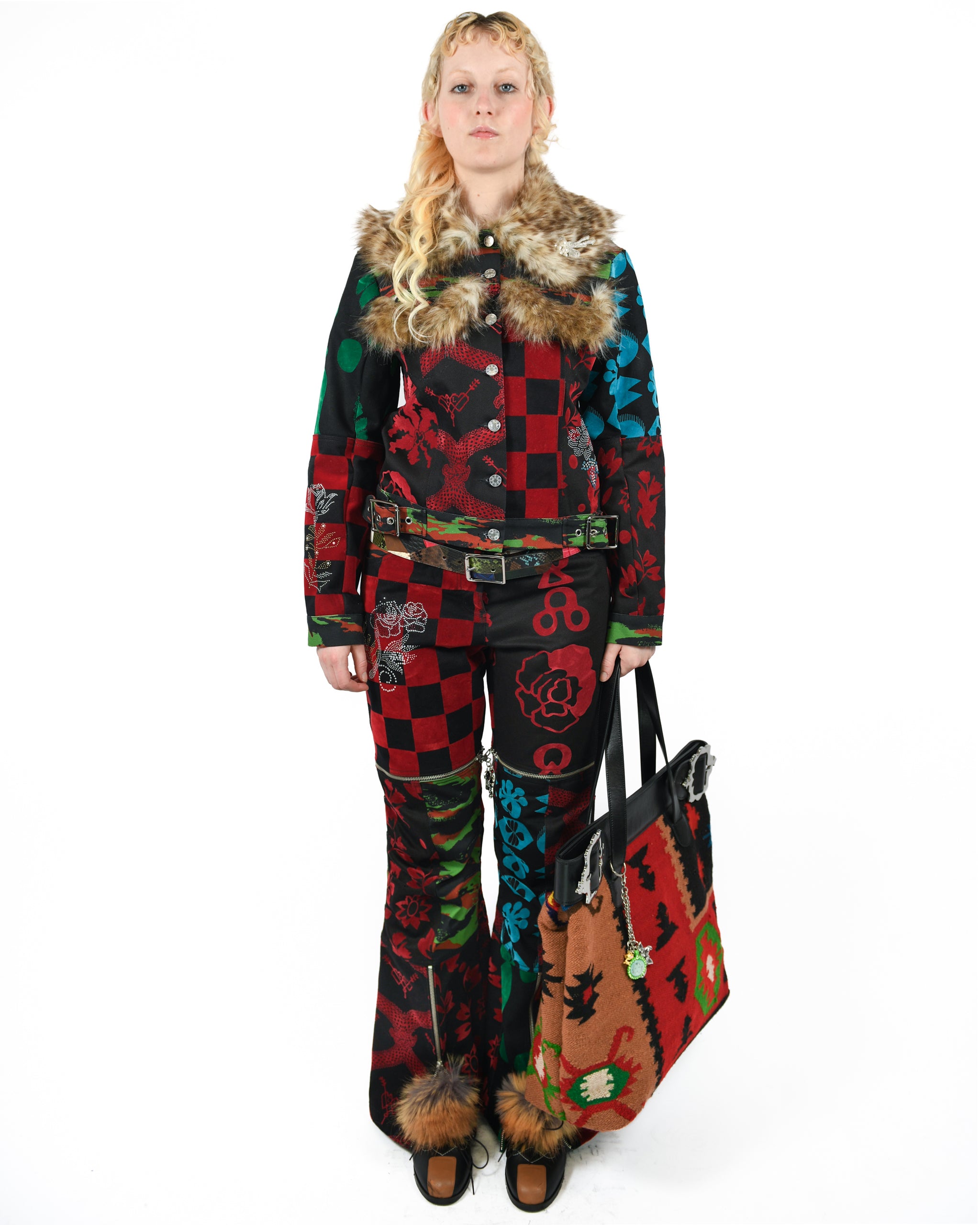 Patchwork Bevo Denim Jeans