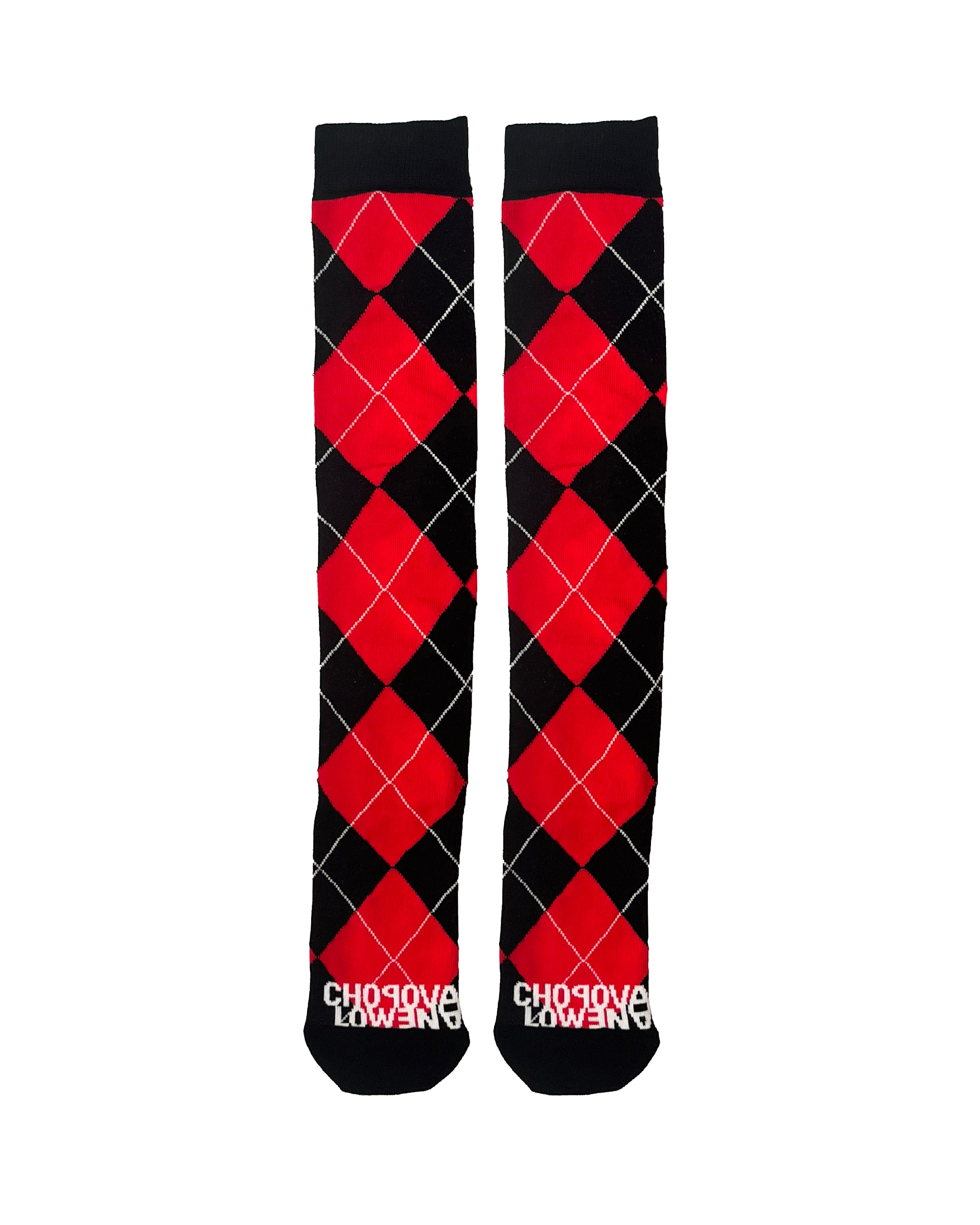 Red Argyle Long Sock