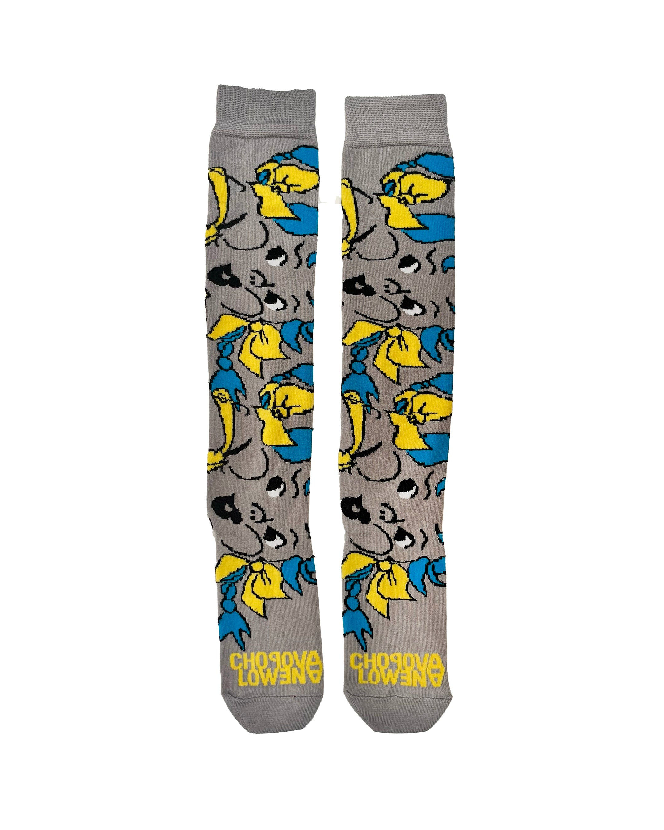 Grey Birdie Long Sock