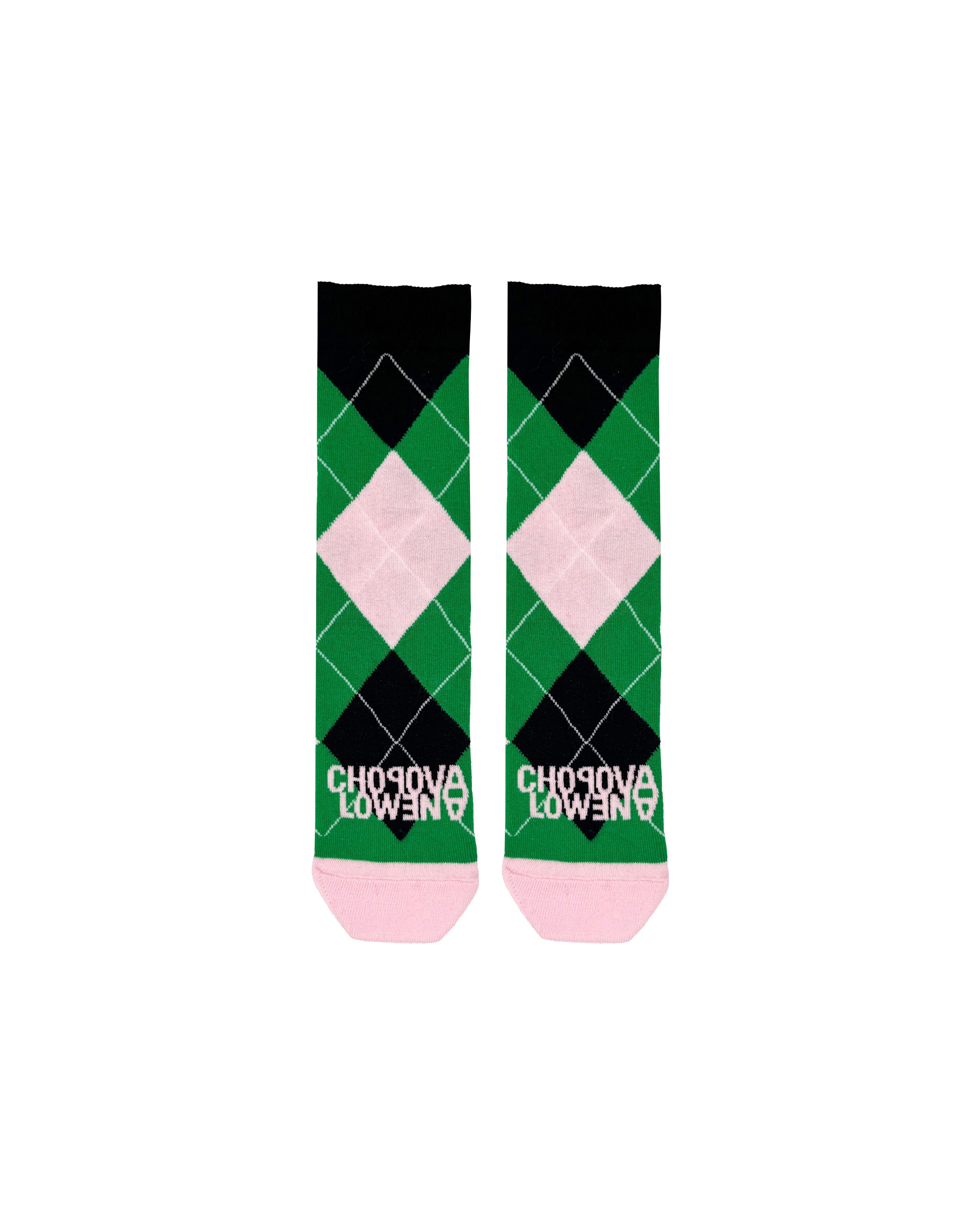 Green Argyle Short Sock