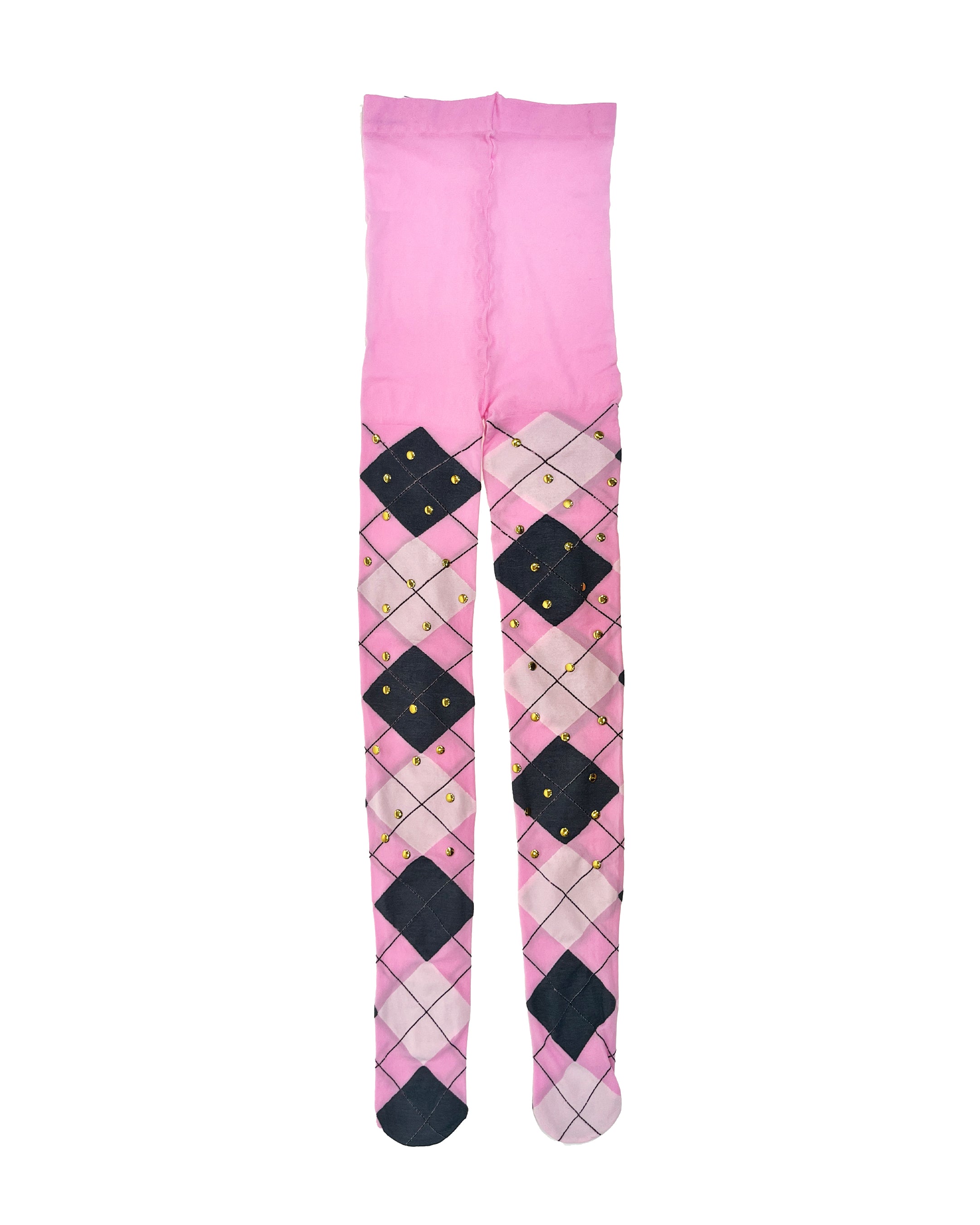 Pink Argyle Tights