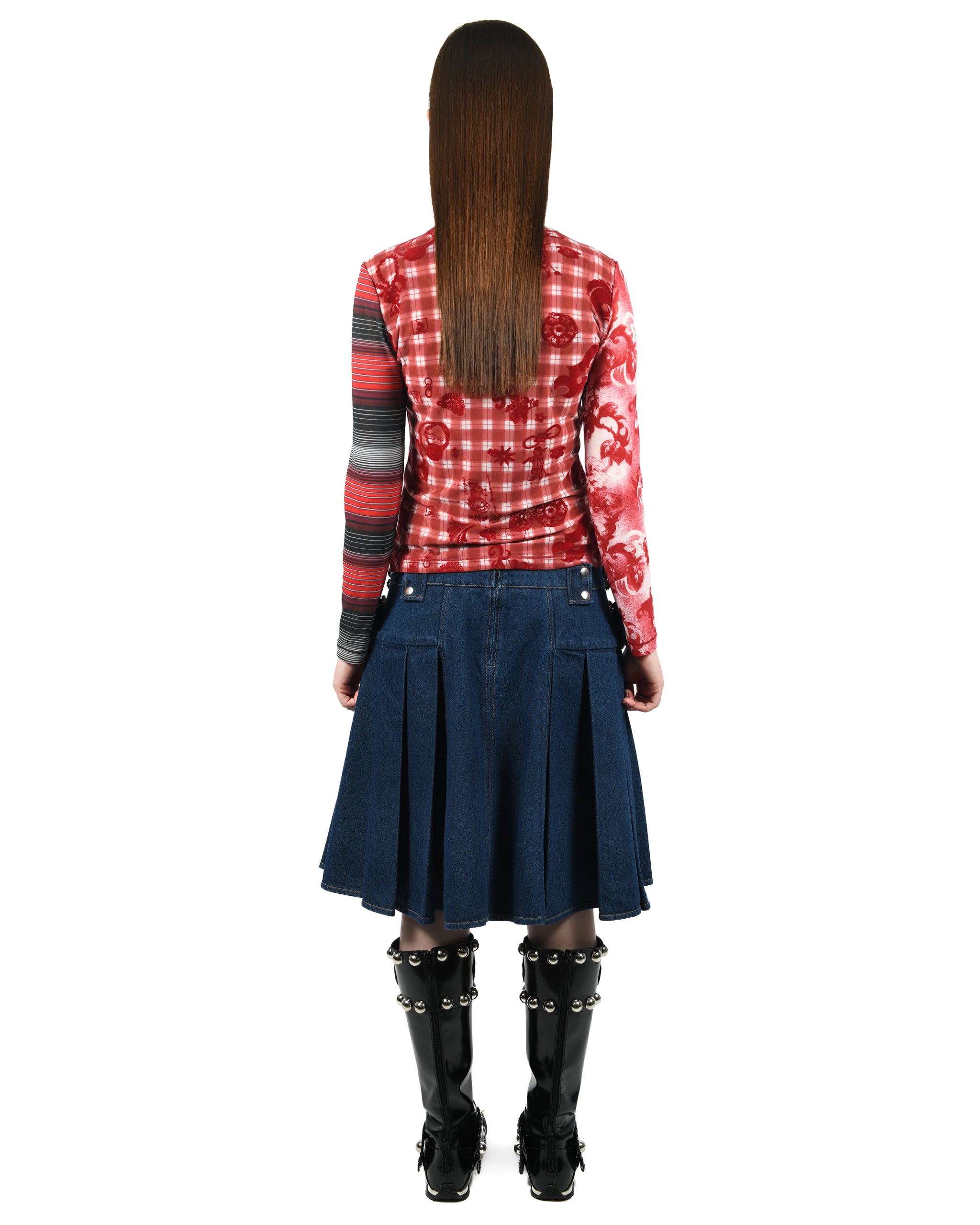 Biggity Denim Knee Skirt