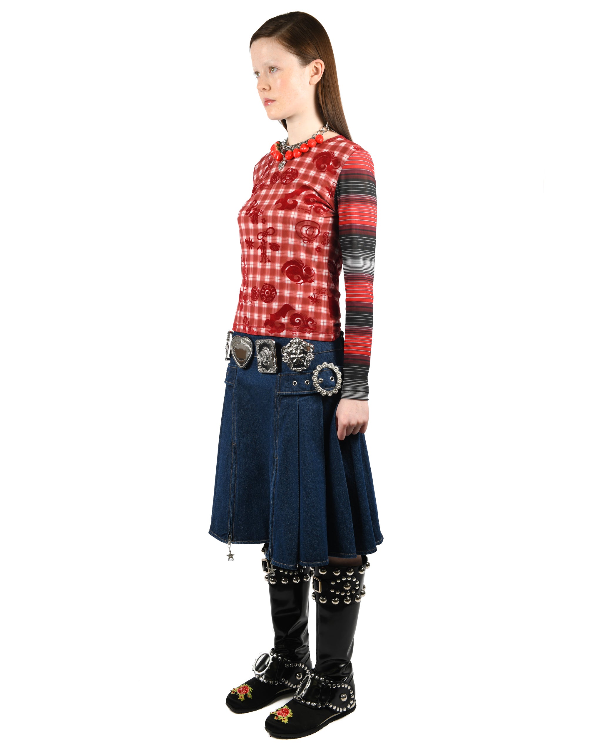 Biggity Denim Knee Skirt