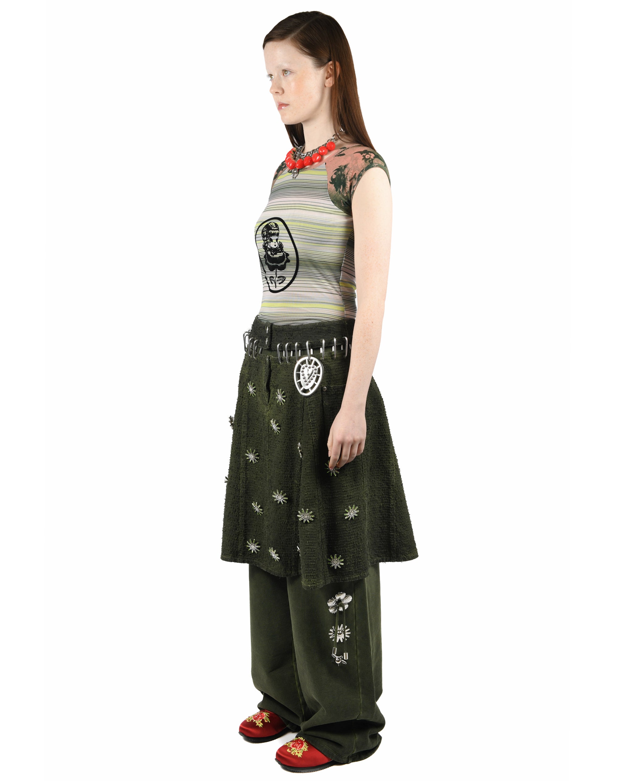 Poppet Demin Carabiner Knee Skirt