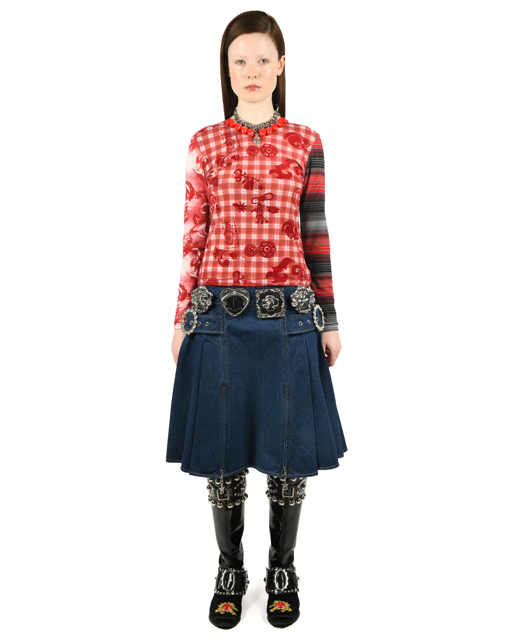 Biggity Denim Knee Skirt