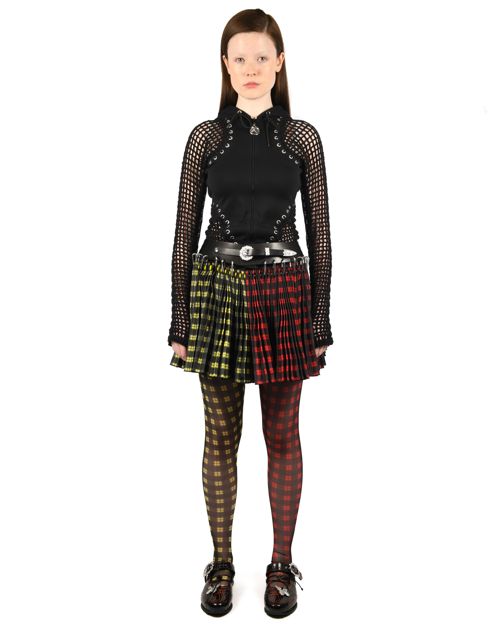 Plaid Mesh Leggings