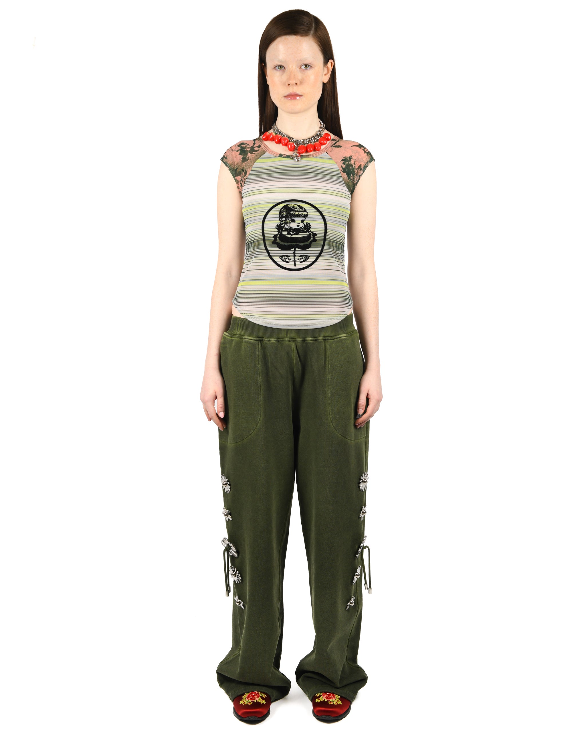 Angelica Flocked Short Sleeve Top