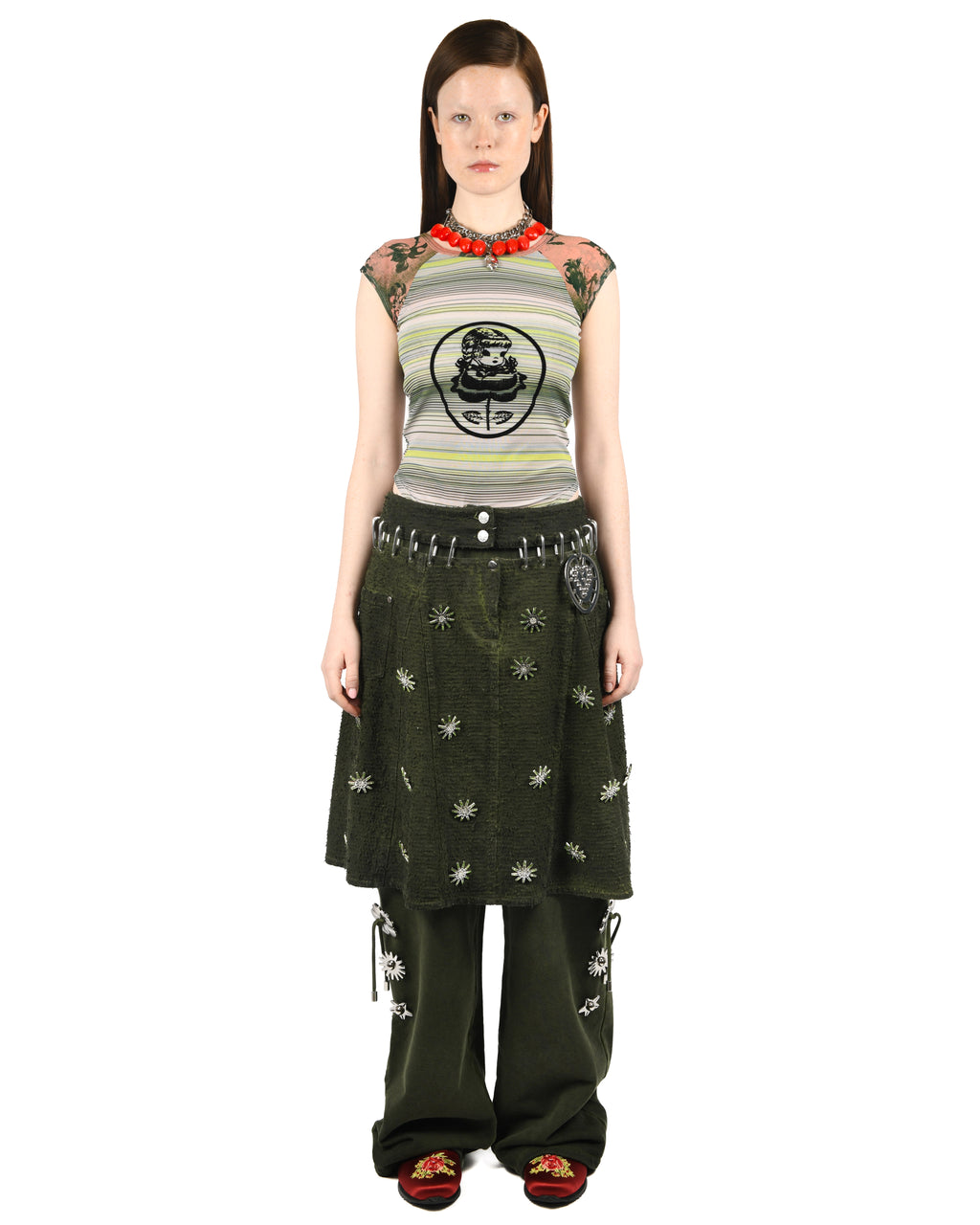 Poppet Demin Carabiner Knee Skirt