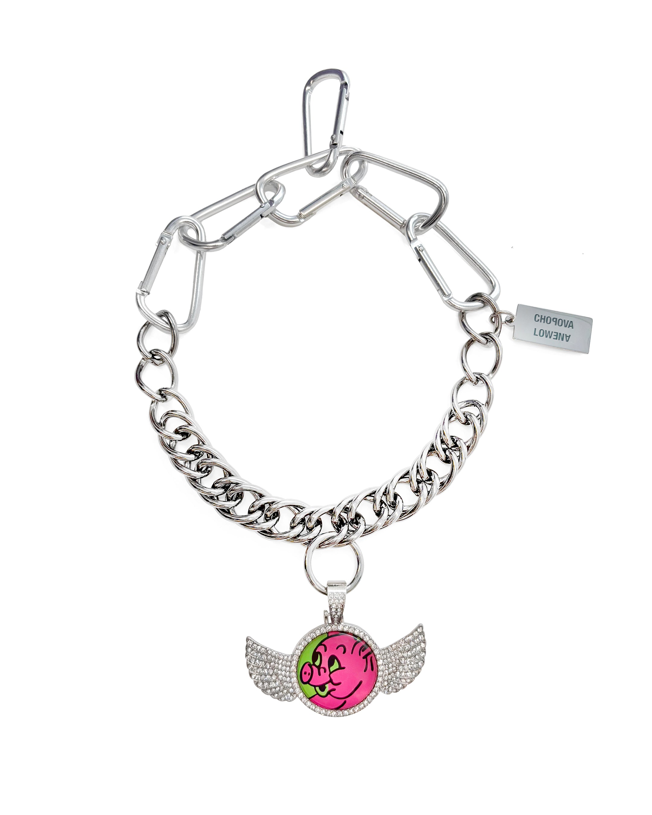 Hey Piggy Carabiner Necklace