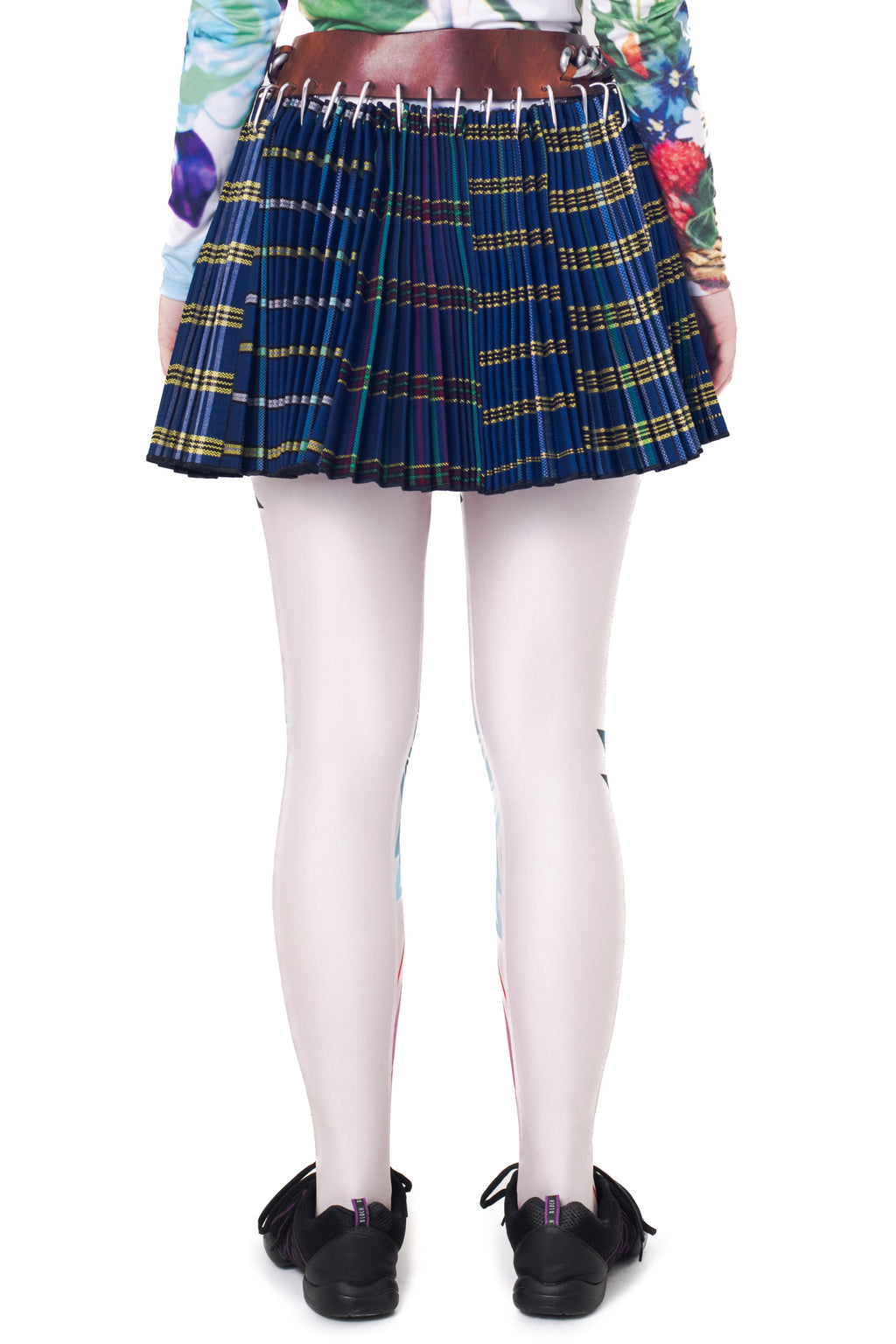 Chain Belt Blue Mini Skirt
