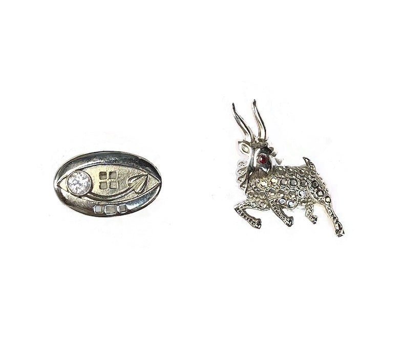 Deer + Oval Stud Earrings