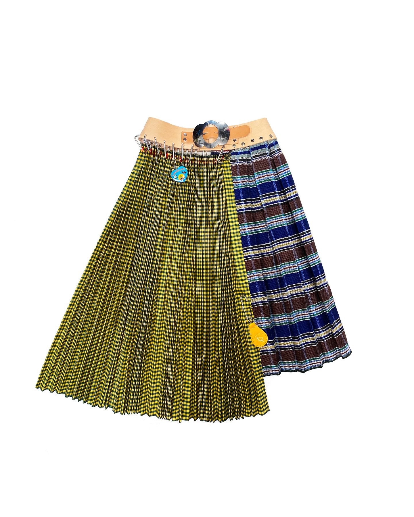 Blue, Green and Brown Half and Half Skirt