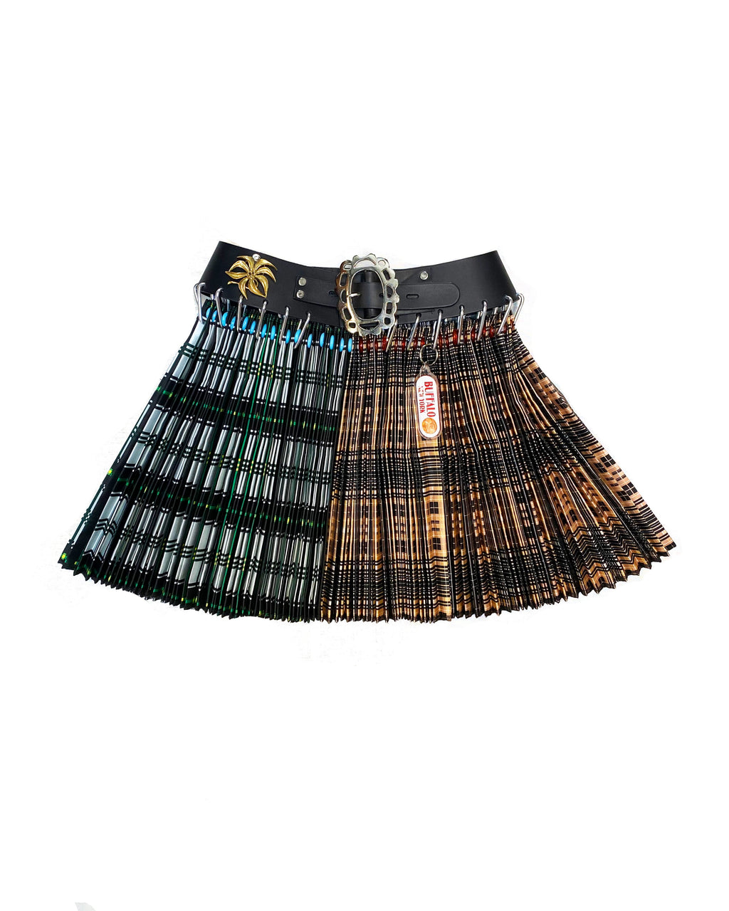 Split Plaid Mini Skirt