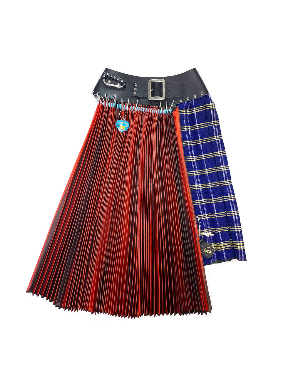 Red and Blue Half and Half Skirt