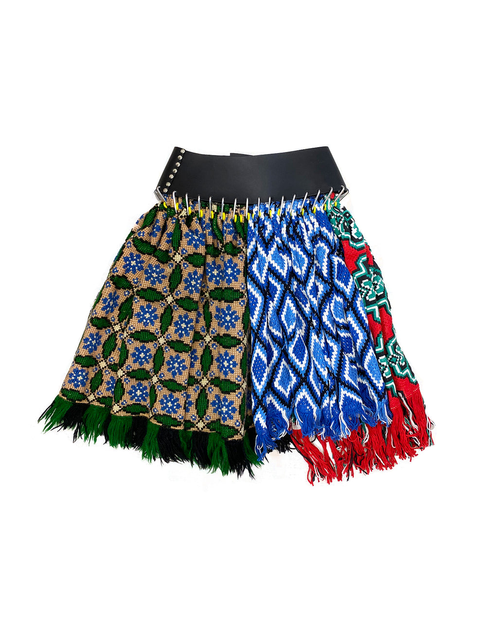 Fringe Scarf Skirt Black Belt