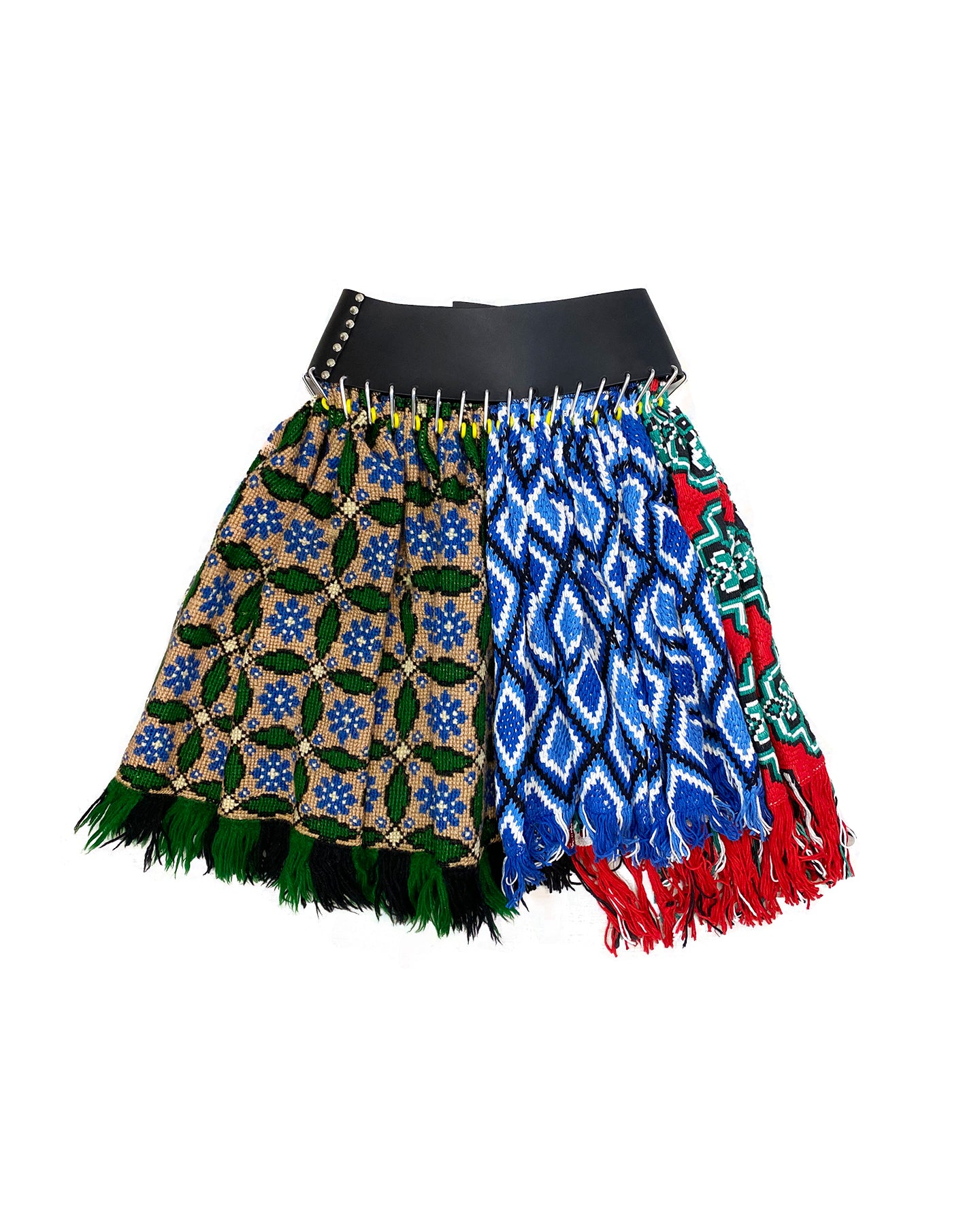 Fringe Scarf Skirt Black Belt