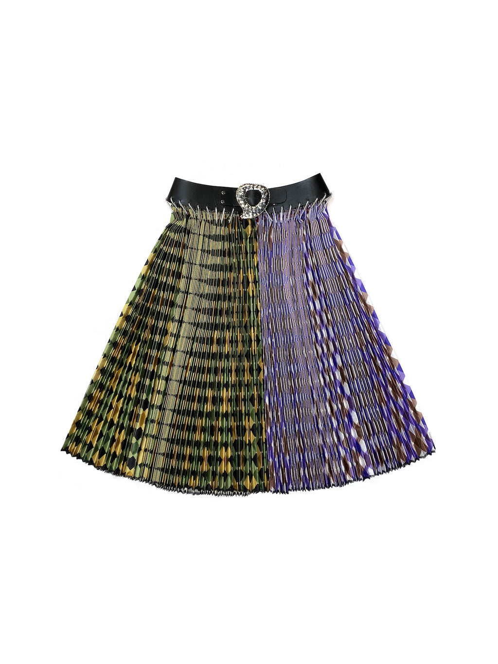 Split Argyle Midi Skirt
