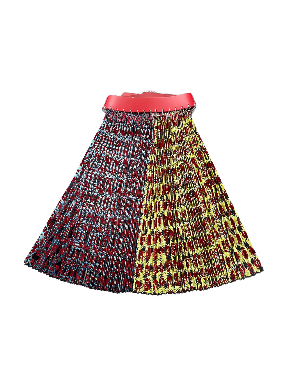 Flocked Girl Print Midi Skirt