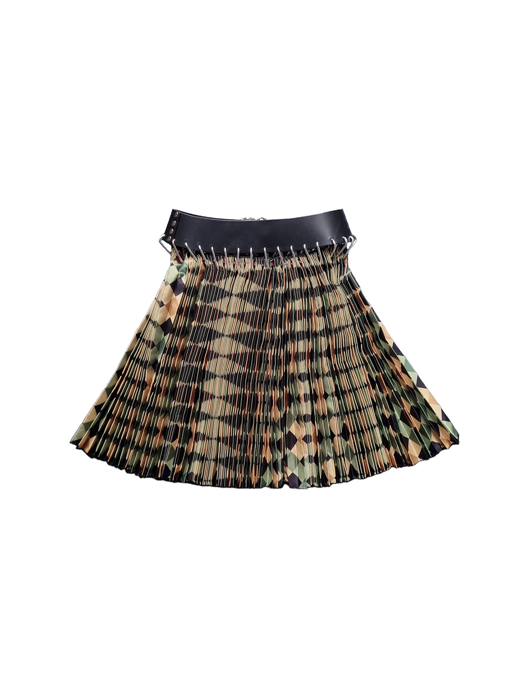Green Argyle Mini Skirt