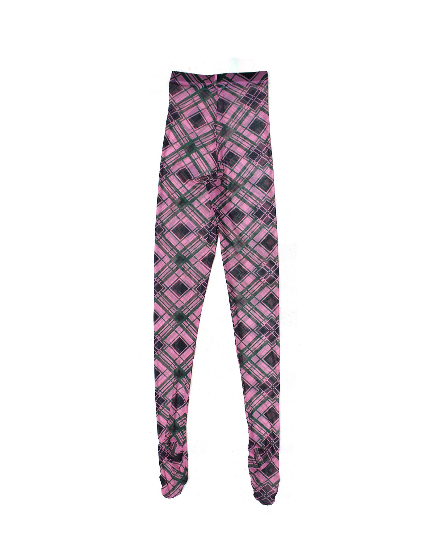 Green + Pink Argyle Mesh Leggings