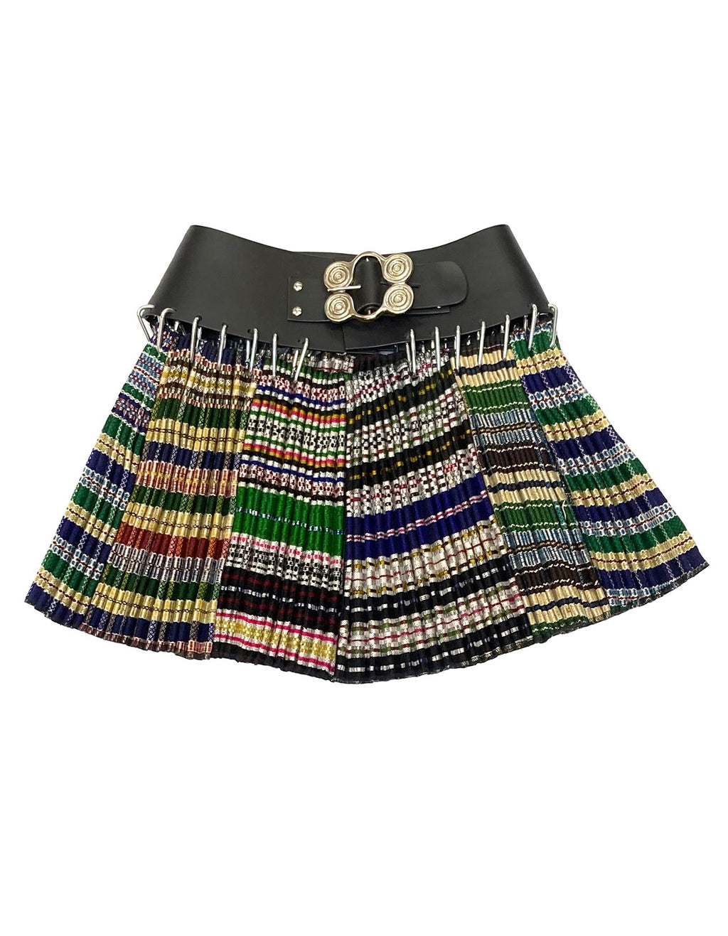 Mini Wool Skirt with Black Belt
